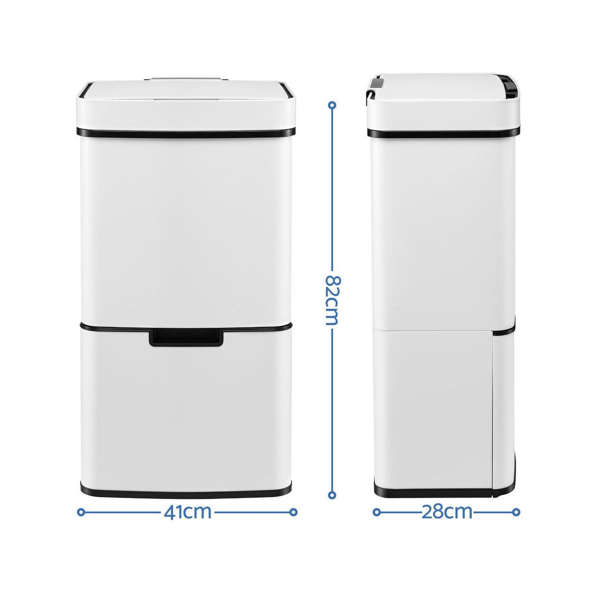 72L Sensor Bin 4-in-1 Compartment Stainless Steel Trash Can - White