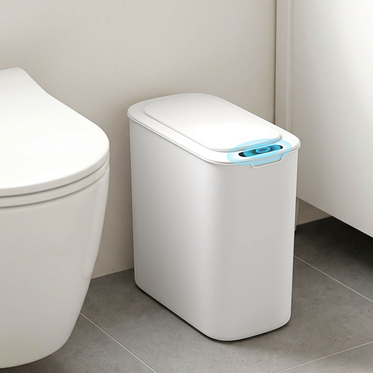 Automatic Touchless 11L Motion Sensor Kitchen Trash Bin with Lid and Liner Holder - White