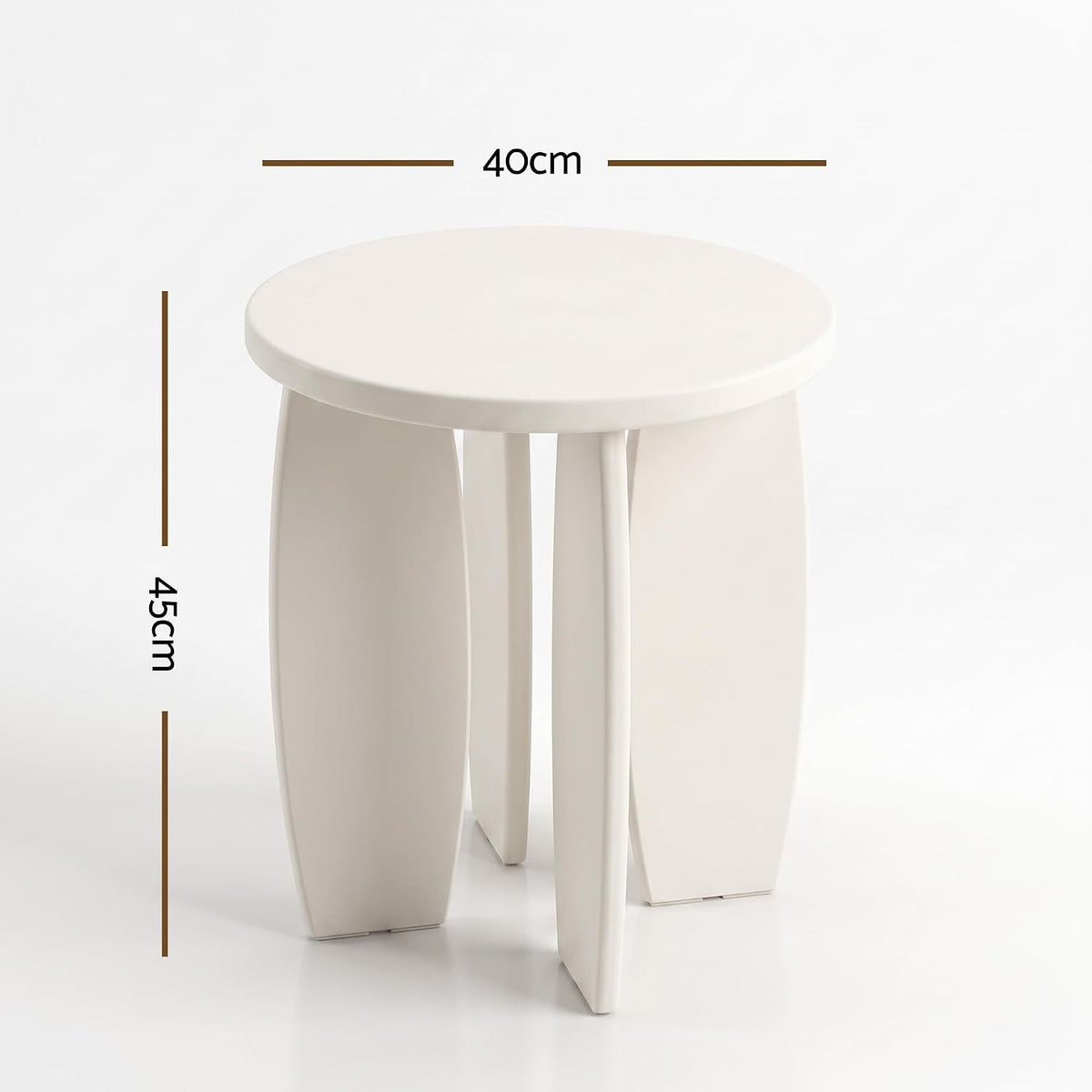 Single Boneless Sofa and Round End Table Set - White