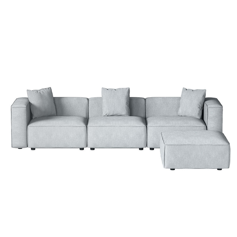 Modular Sofa Chaise Set 4-Seater Grey