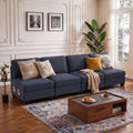 4 Seater Modular Sofa Set Sectional with Easy Assembly - Dark Grey