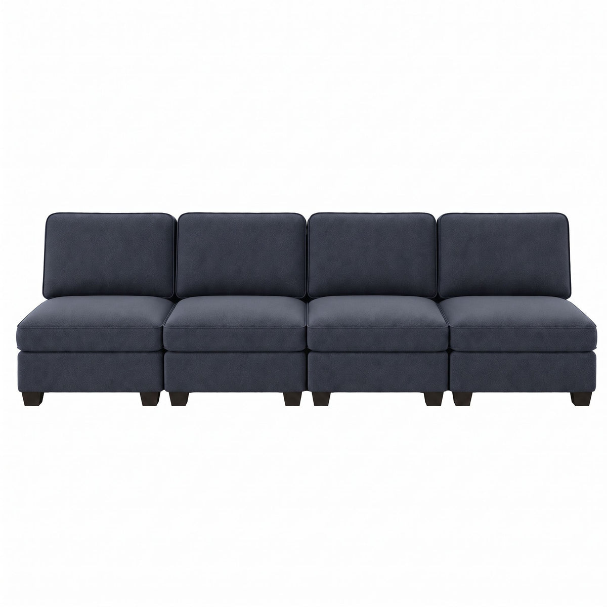 4 Seater Modular Sofa Set Sectional with Easy Assembly - Dark Grey