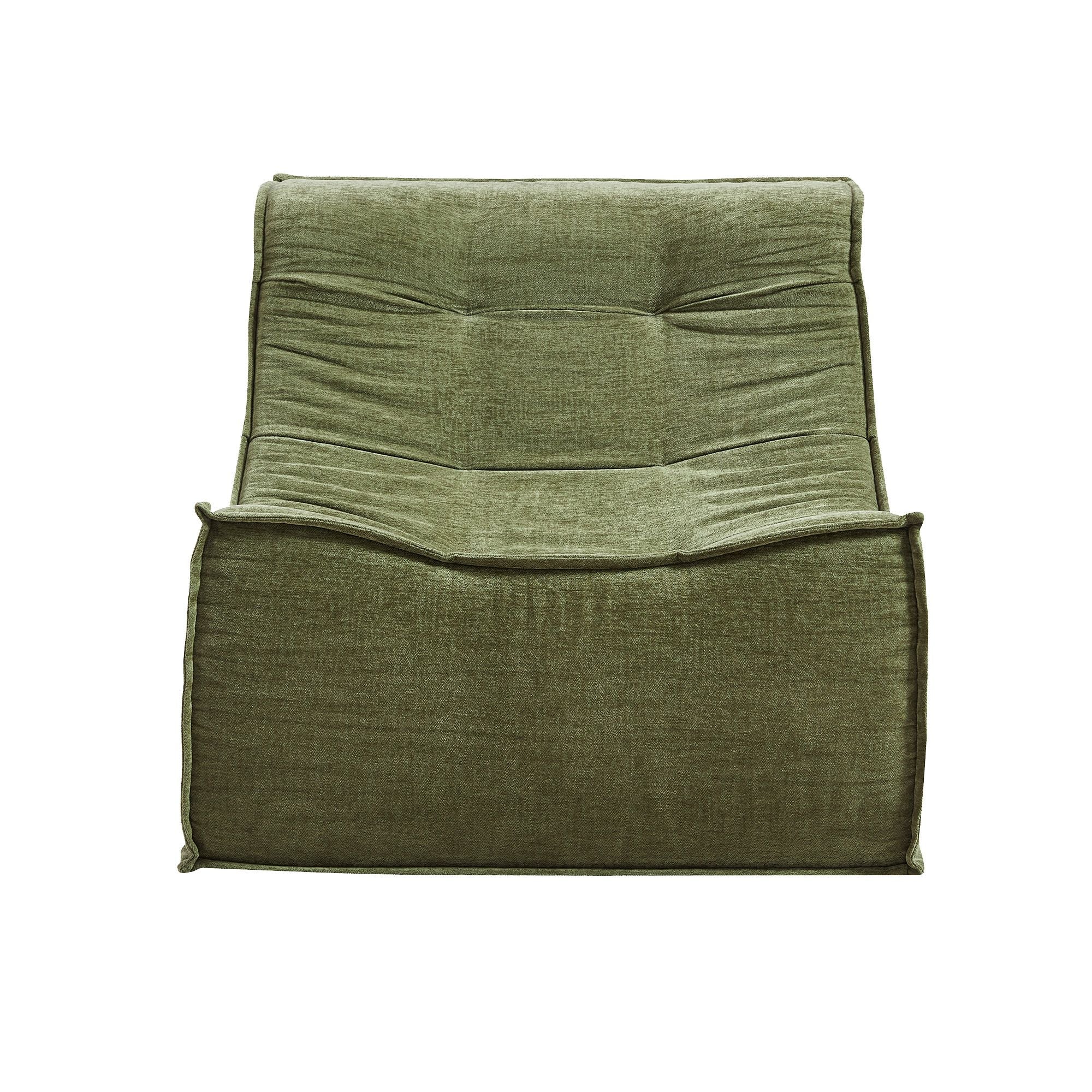 Floor Sofa Armless Chenille No Assembly Removable Cover Green