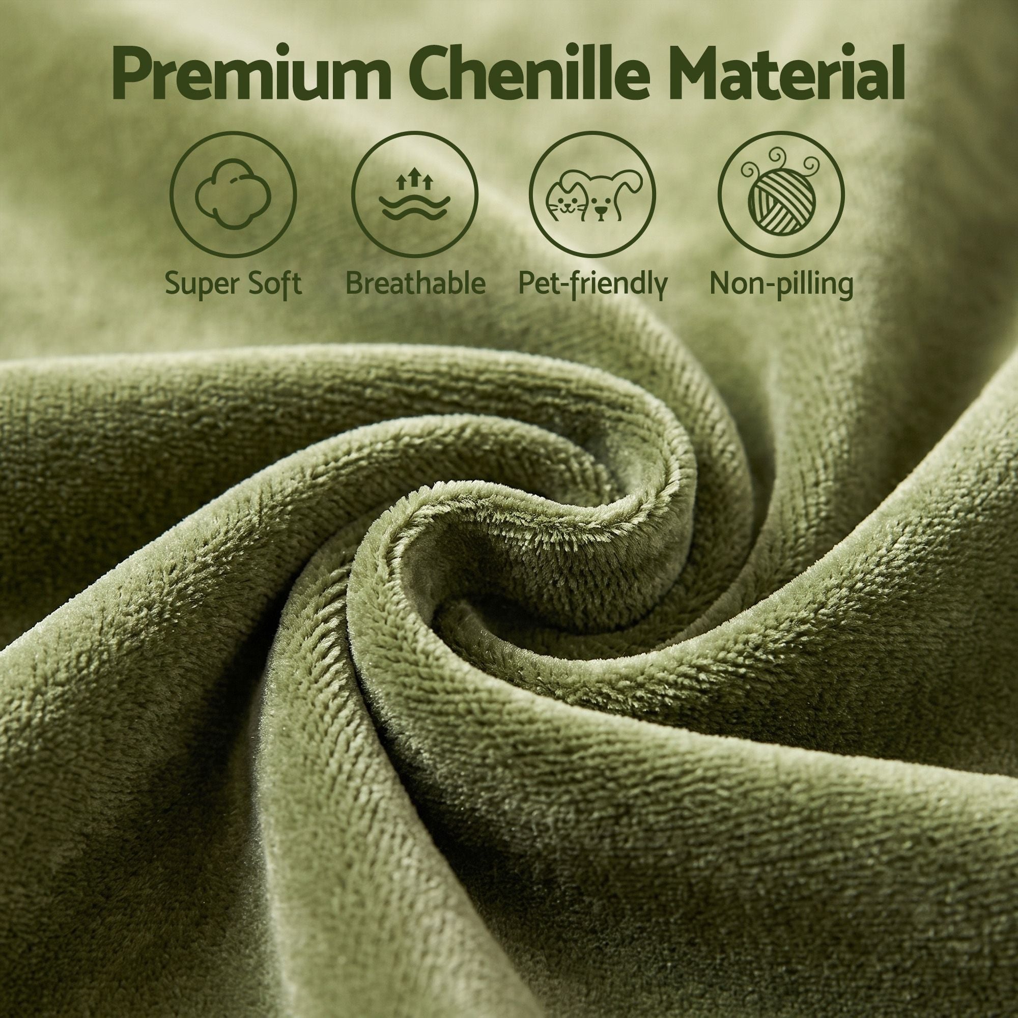 Floor Sofa Armless Chenille No Assembly Removable Cover Green