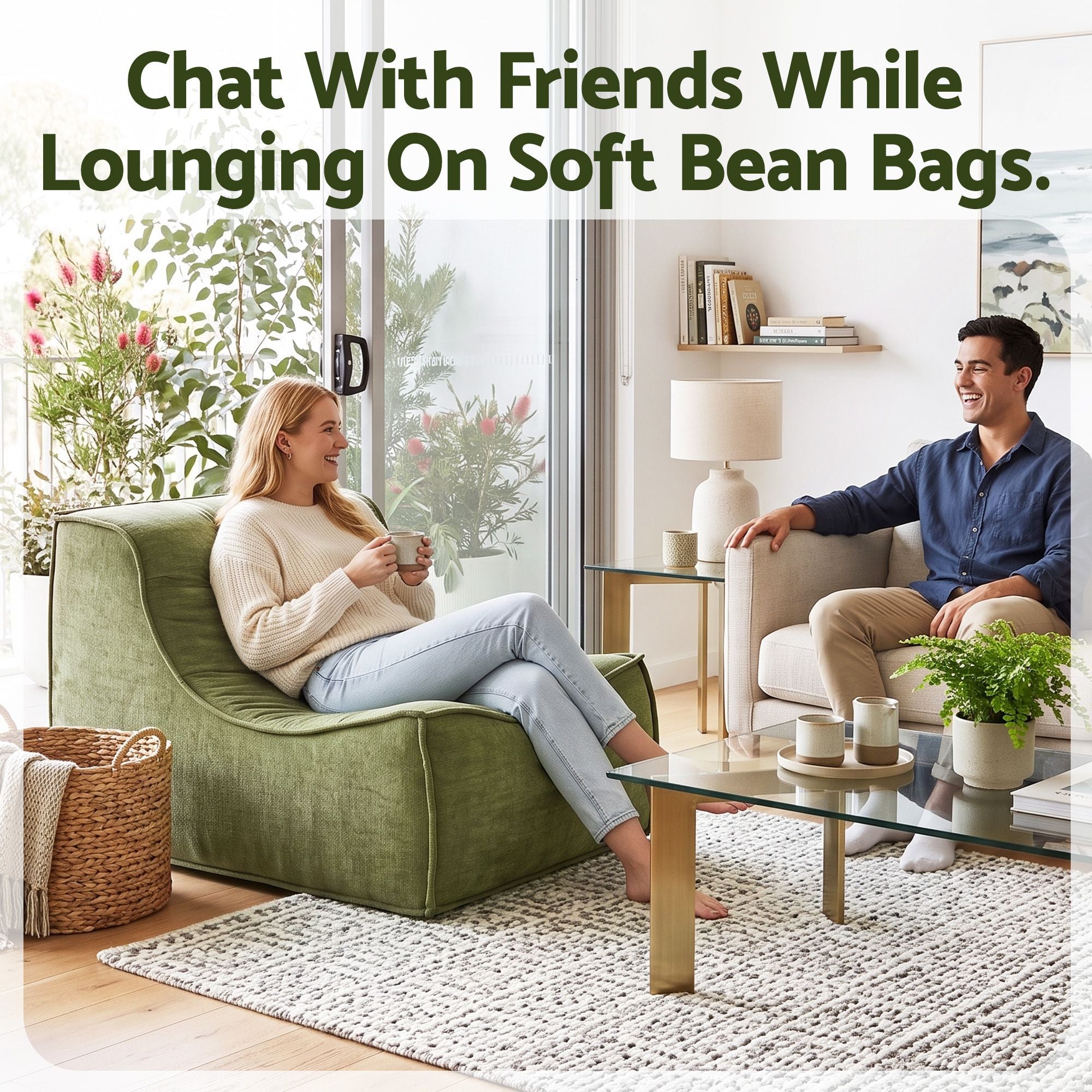 Floor Sofa Armless Chenille No Assembly Removable Cover Green