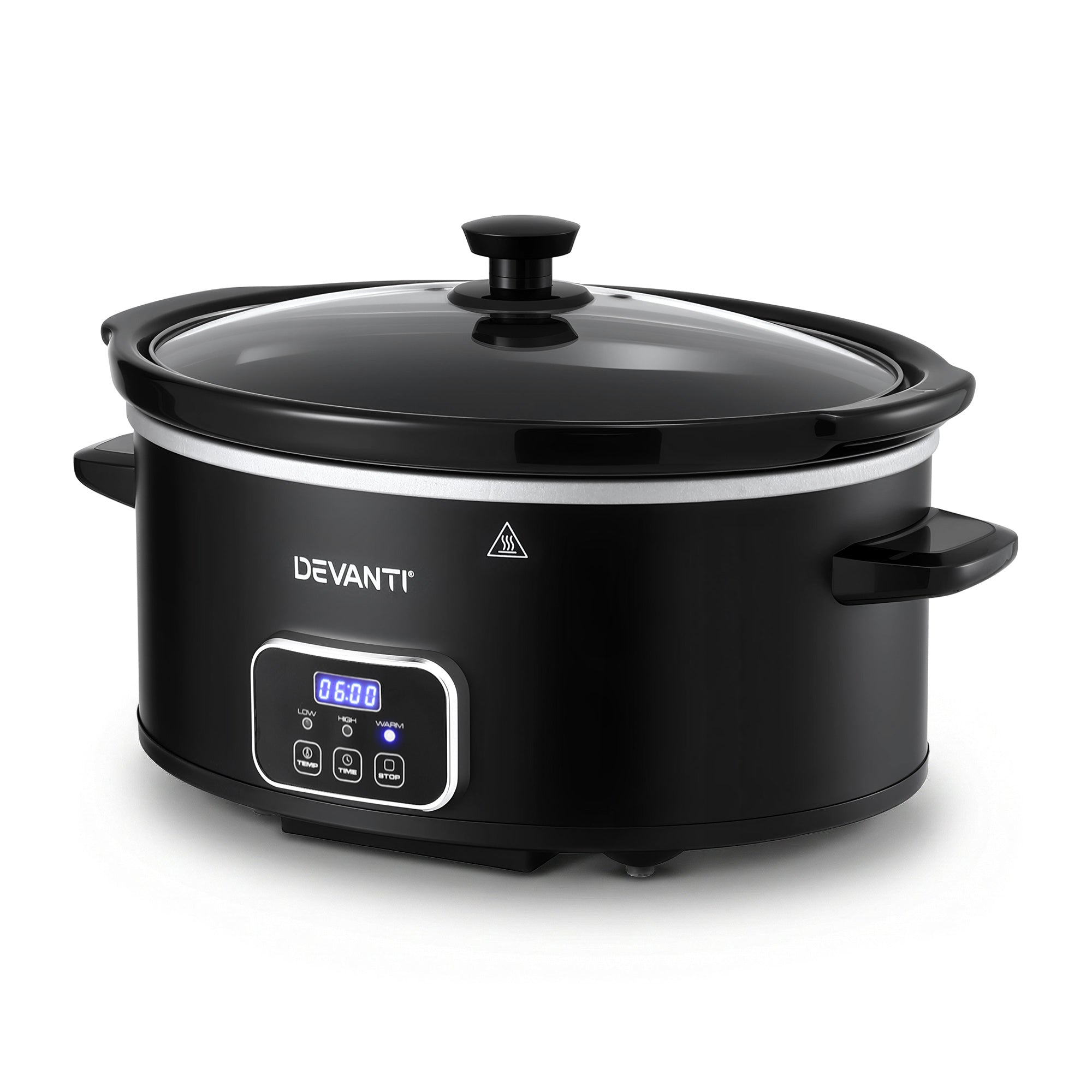 5.6L Electric Slow Cooker Multi Cooker with 3 Heat Settings and Keep Warm - Black