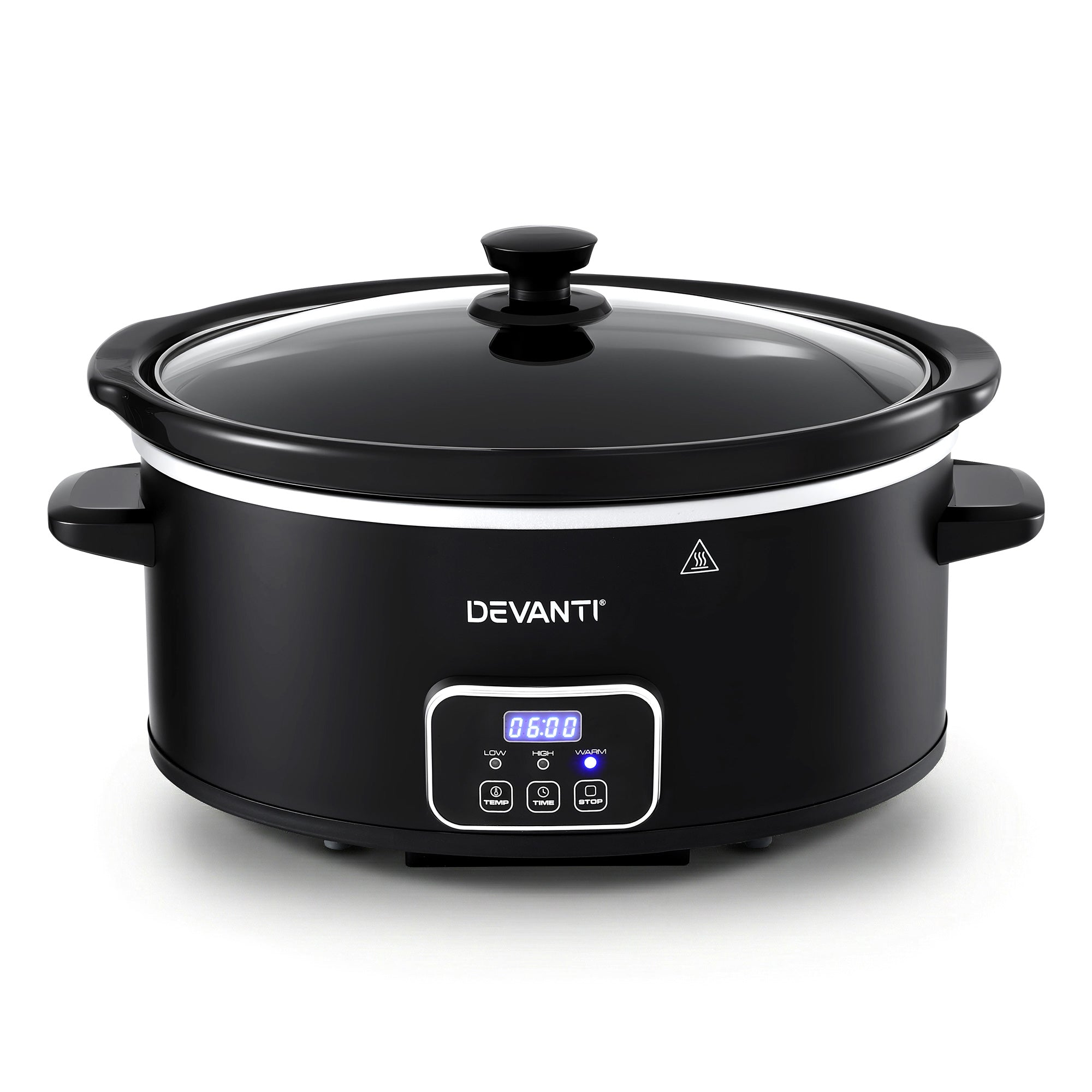 5.6L Electric Slow Cooker Multi Cooker with 3 Heat Settings and Keep Warm - Black
