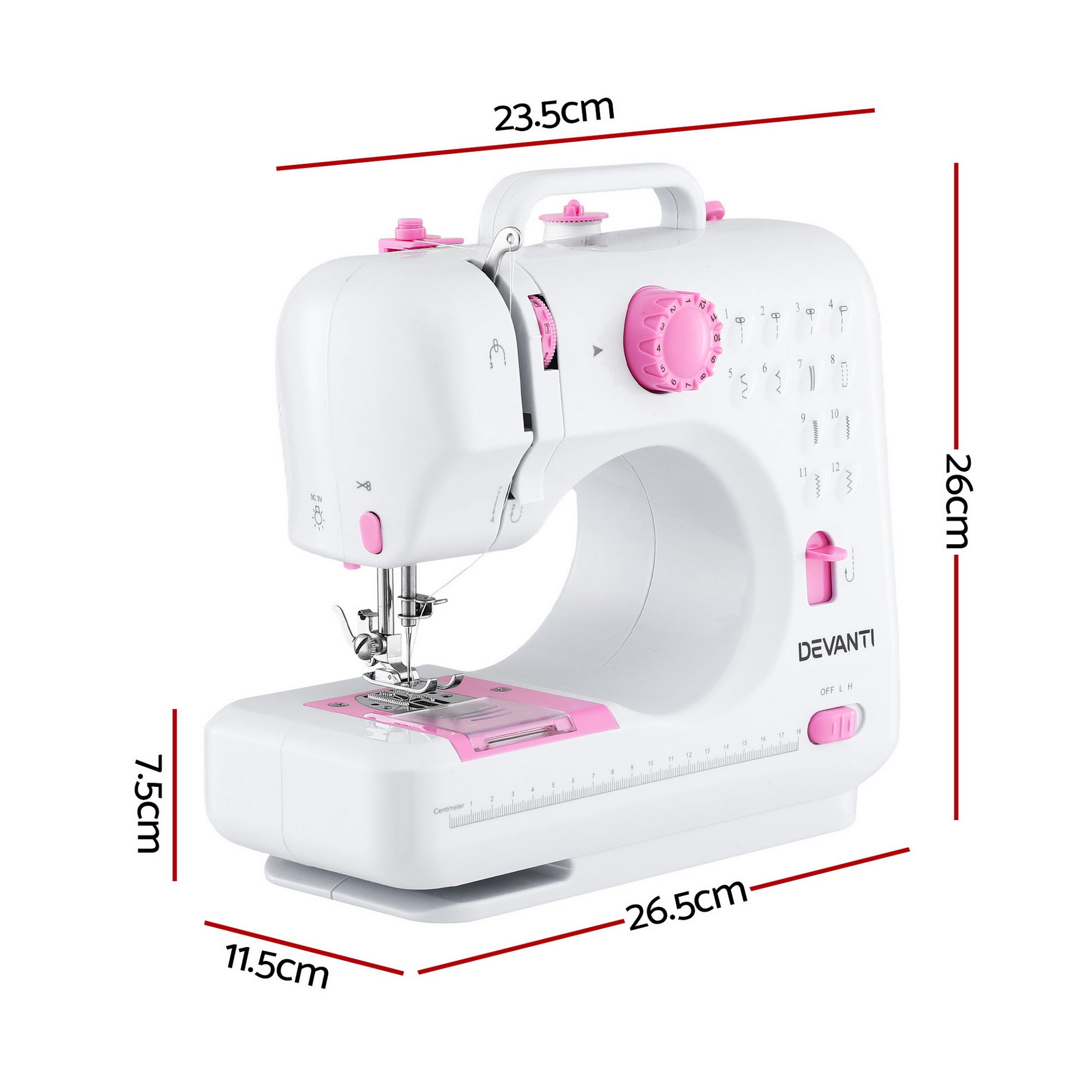 12 Stitches Mini Sewing Machine for Beginners Portable Sewing Machine Kit with LED Lights
