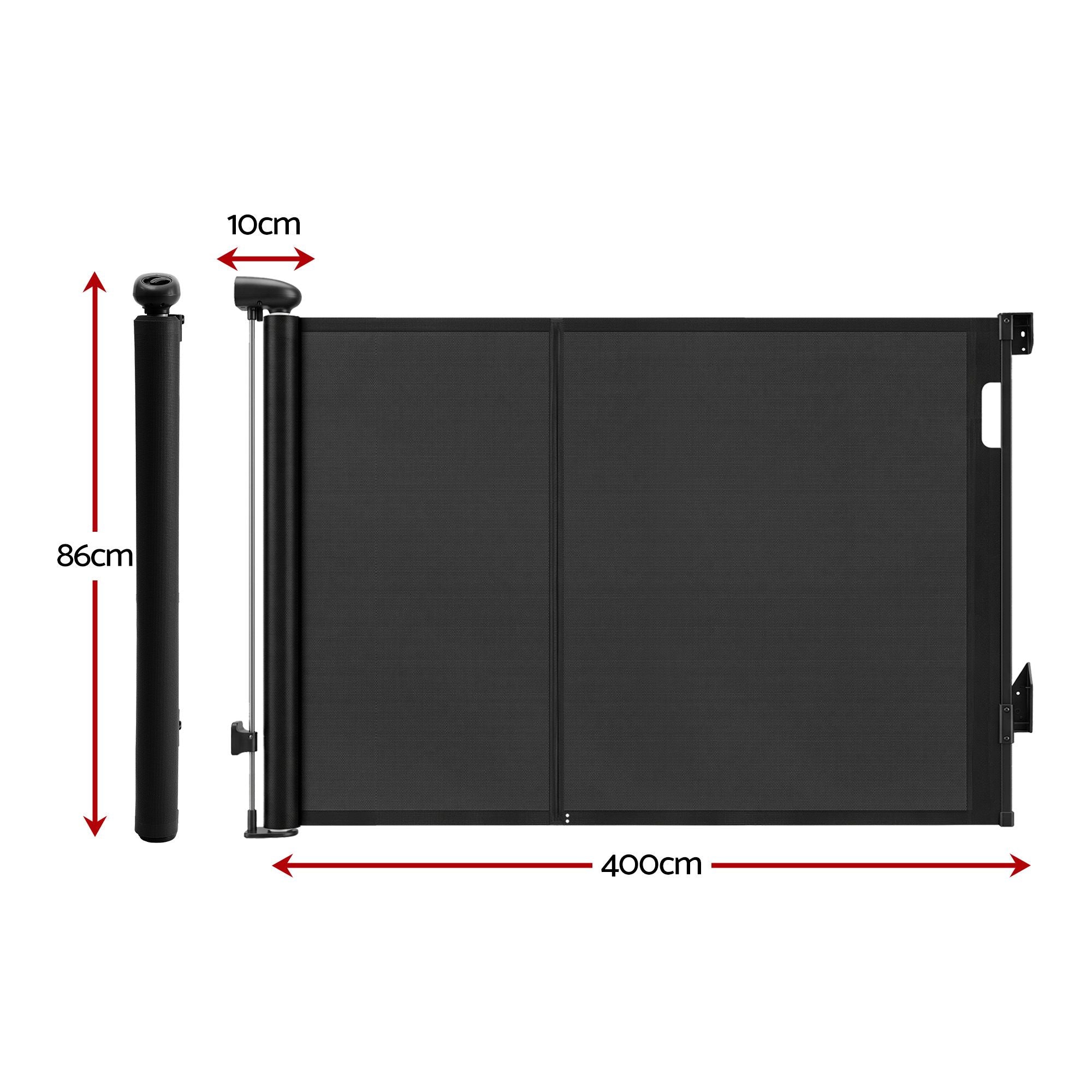 Retractable Gate Baby Gate Pet Safety Fence Extends up to 400cm Black