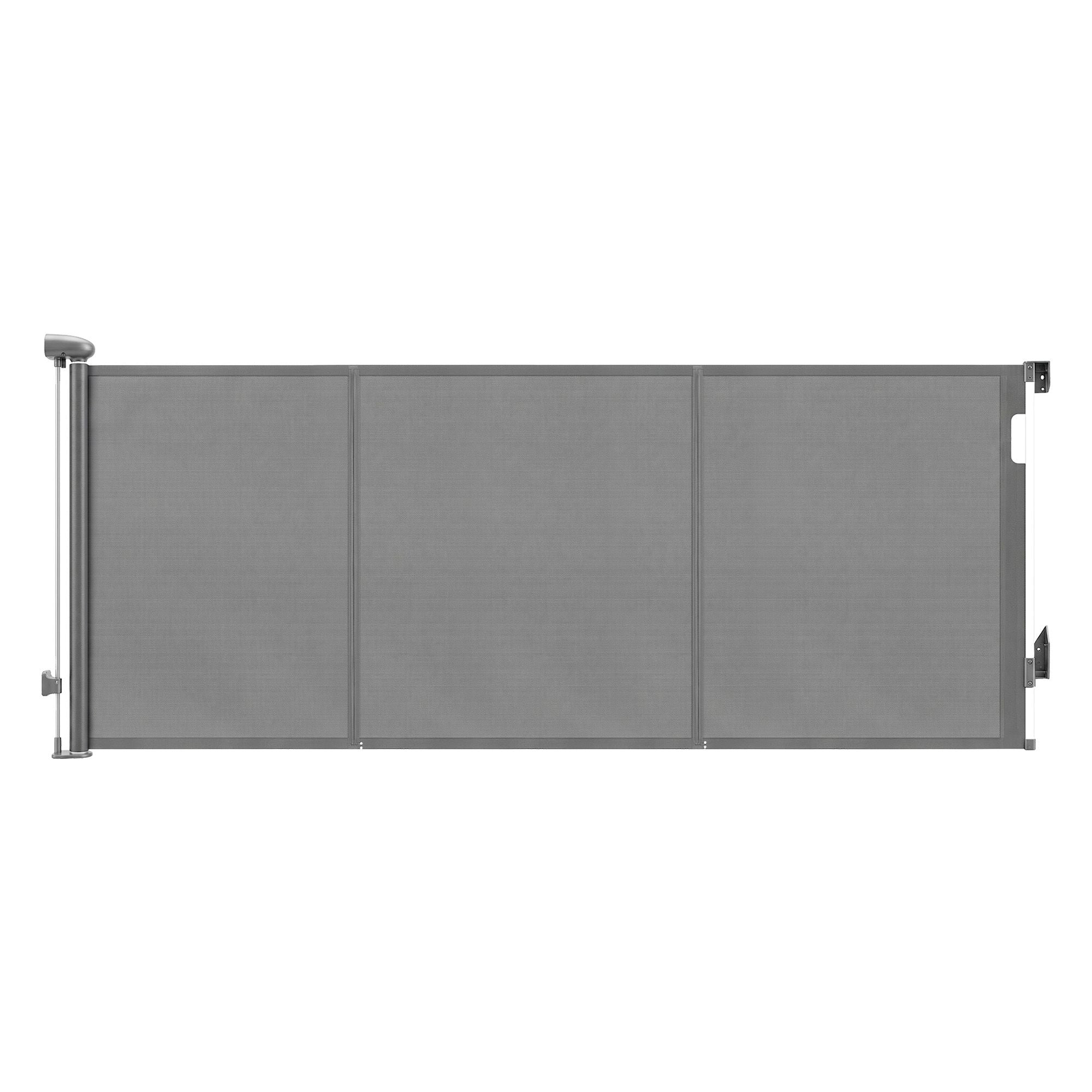Retractable Gate Baby Gate Pet Safety Fence Extends up to 400cm Grey