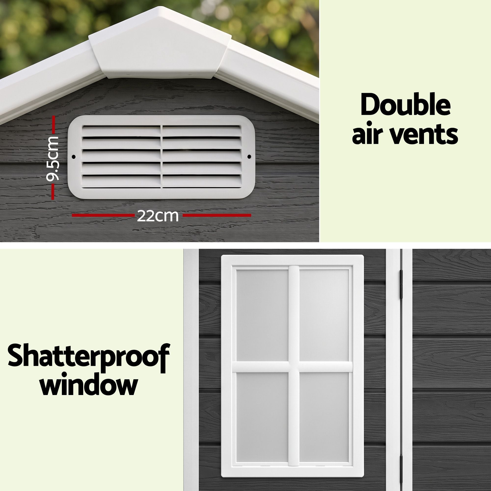 Giantz Garden Shed Resin Outdoor Storage Box 2.44x1.31M Tool Shed Backyard Black