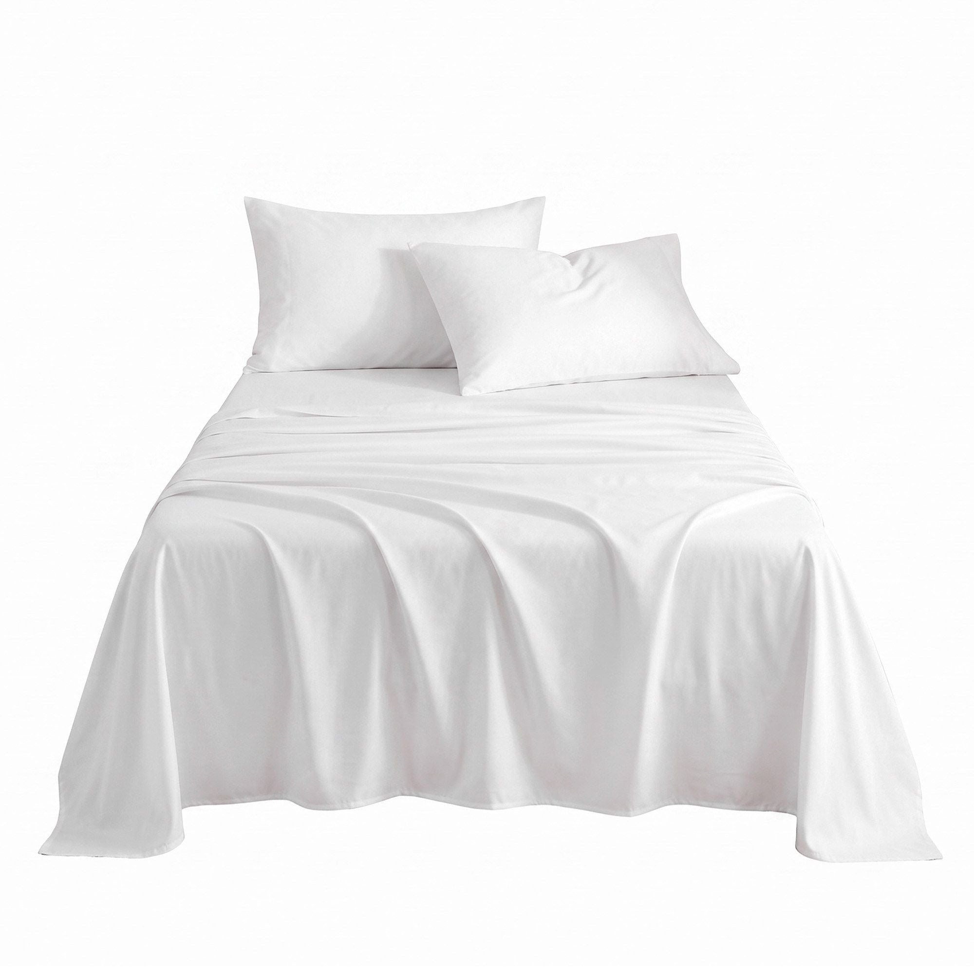 Kingsingle 500TC Cotton 4Pcs Sheet Set with 40cm Extra Deep Pocket for Thick Mattresses Sateen Weave for Sweaty Nights White
