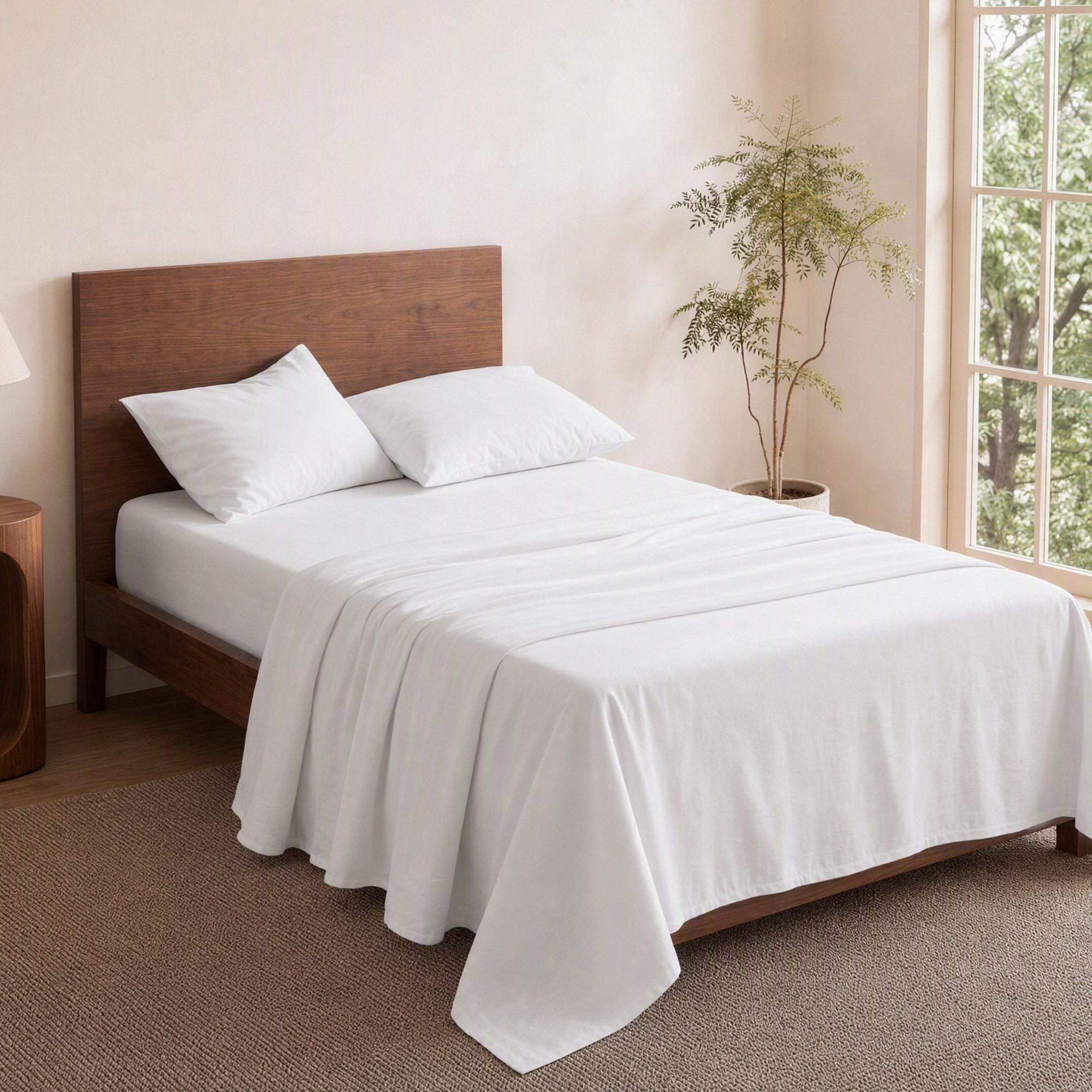 Single 500TC Cotton 4Pcs Sheet Set with 40cm Extra Deep Pocket for Thick Mattresses Sateen Weave for Sweaty Nights White