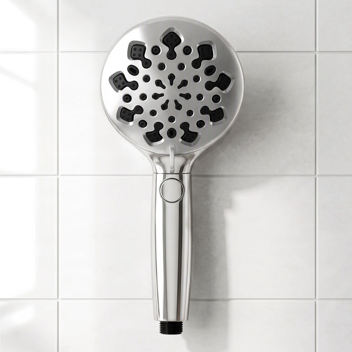 High Pressure Shower Head 9 Settings with One-Hand Control & Anti-Clog TPR Nozzles, 4.7in Face Removes Chlorine