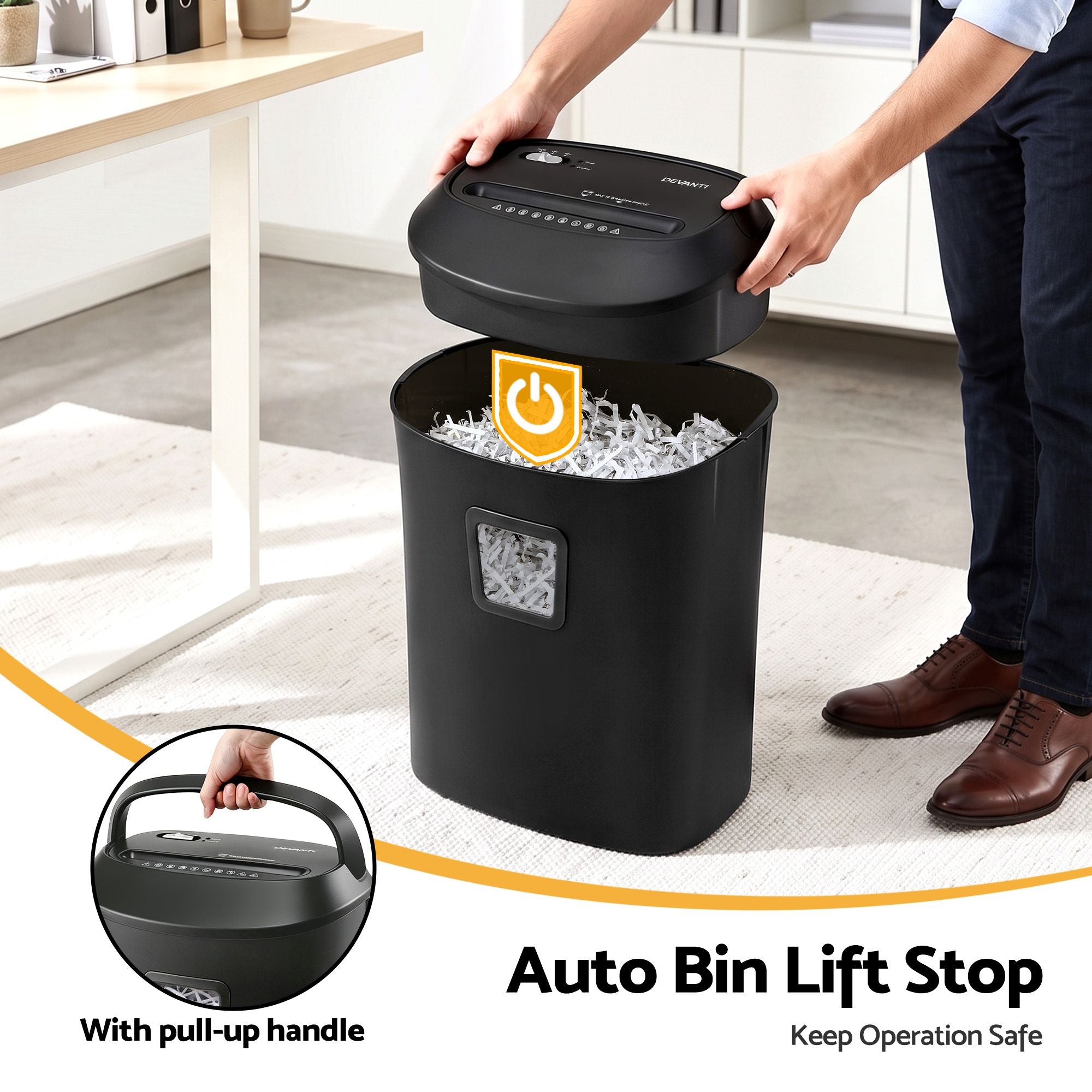 25L Paper Shredder 14 Sheet P4 Cross Cut for Home Office