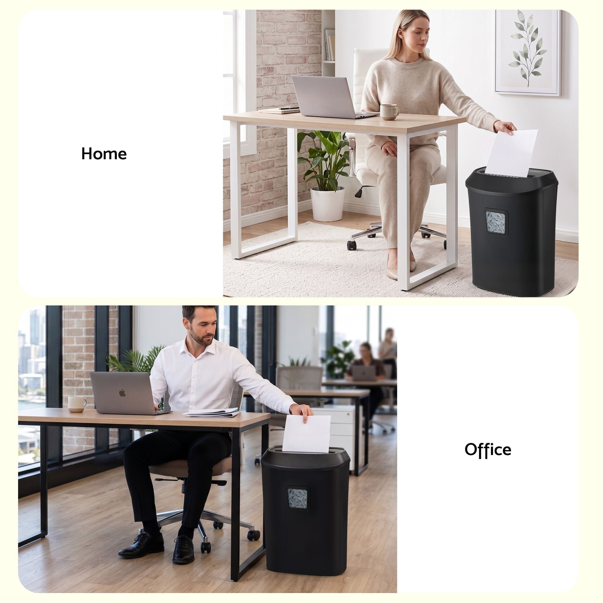 25L Paper Shredder 14 Sheet P4 Cross Cut for Home Office