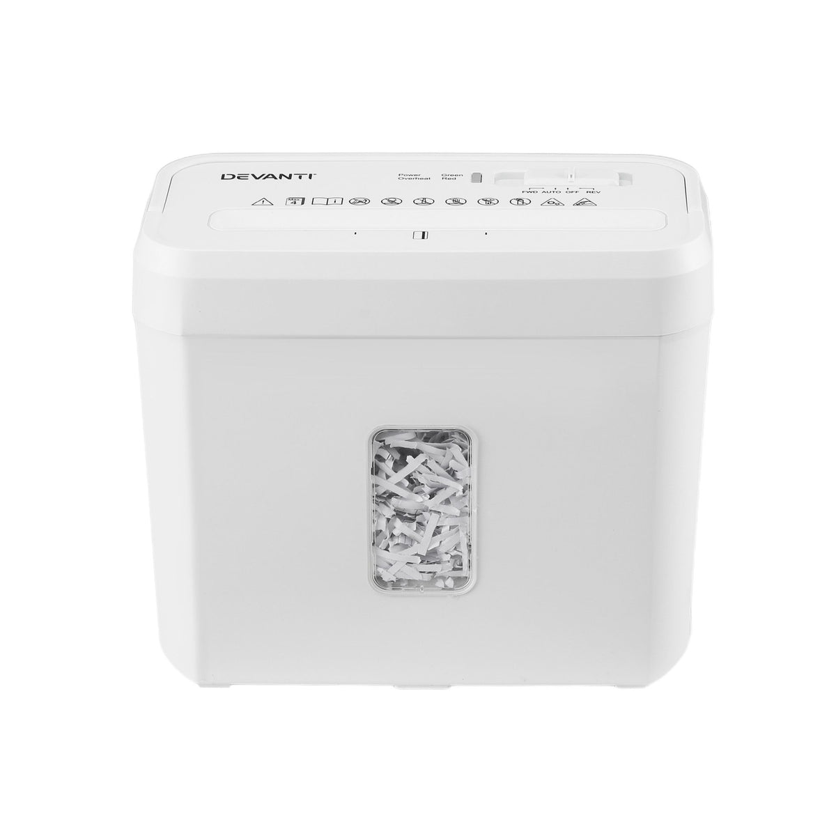 8L Tabletop Paper Shredder 4 Sheet P4 Cross Cut - White