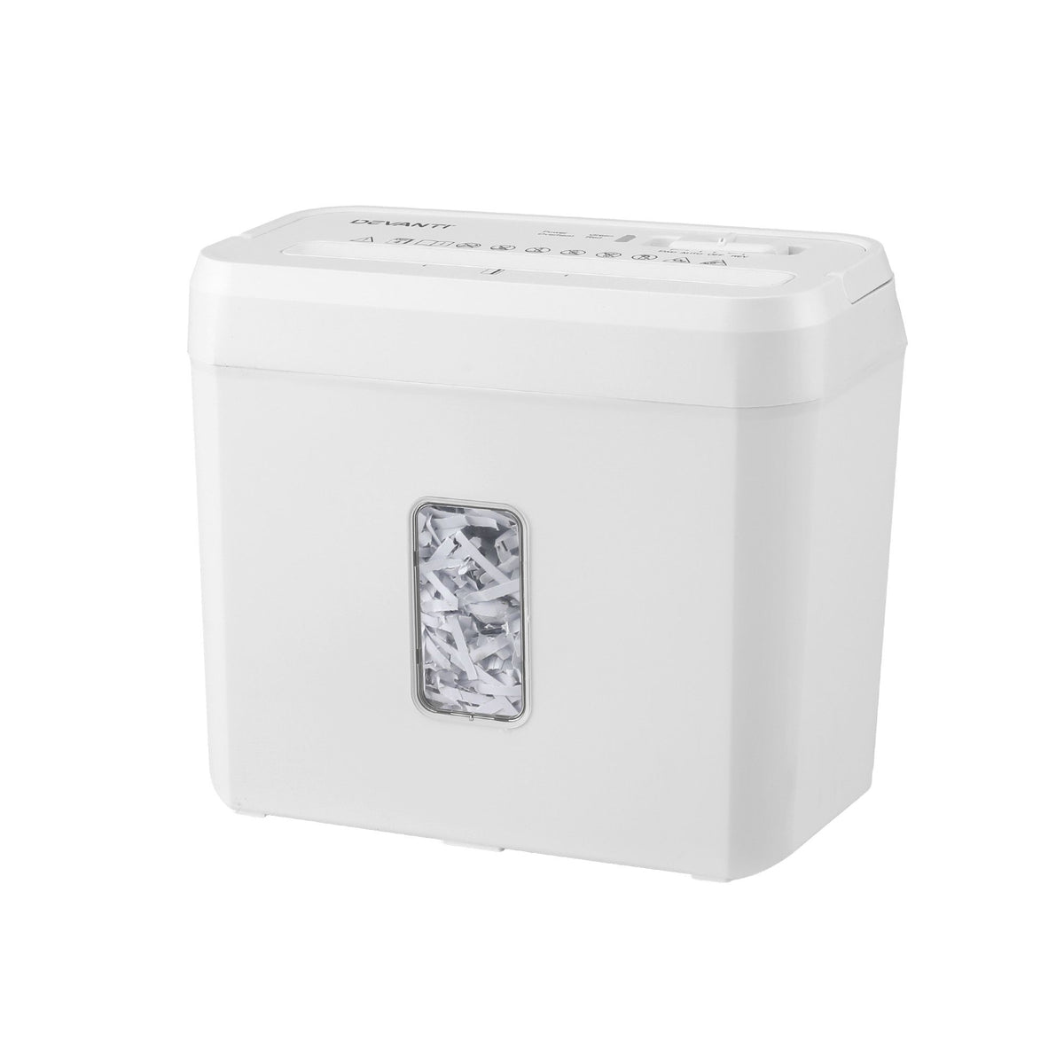 8L Tabletop Paper Shredder 4 Sheet P4 Cross Cut - White