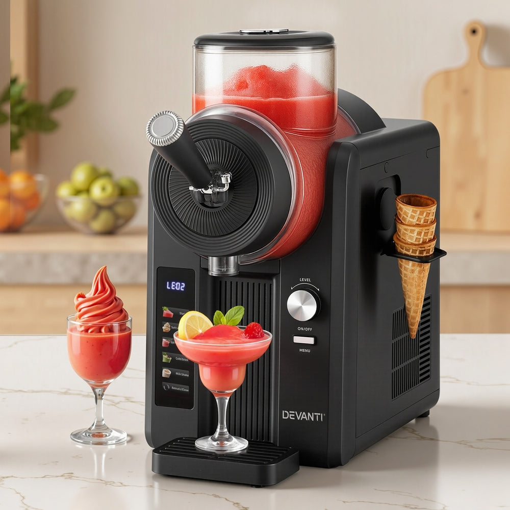 2L Slushie Machine Ice Cream Maker Frozen Smoothies Milkshakes Black