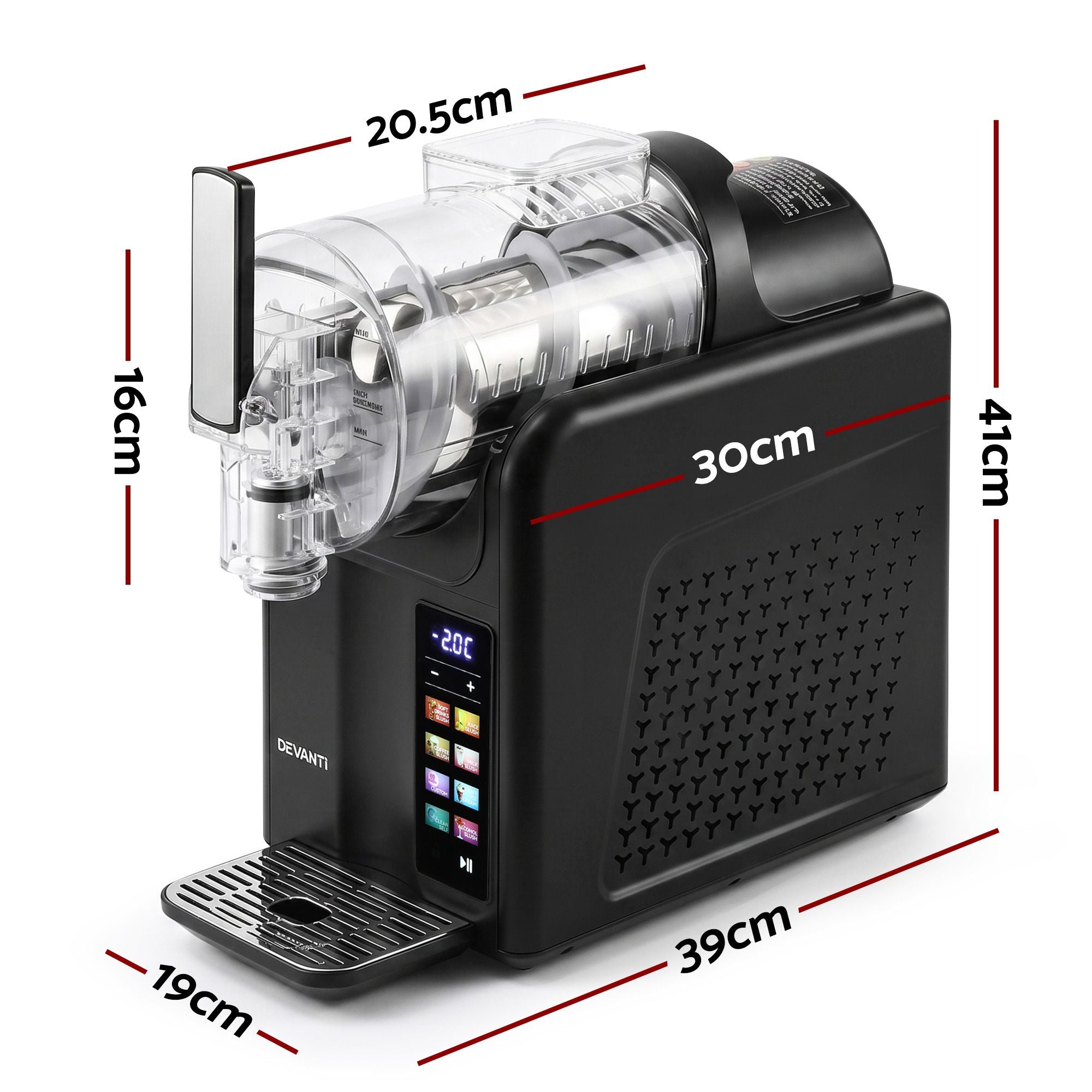 Slushie Machine 2L Frozen Drink Maker Ice Cream Cocktail Slush Maker Black