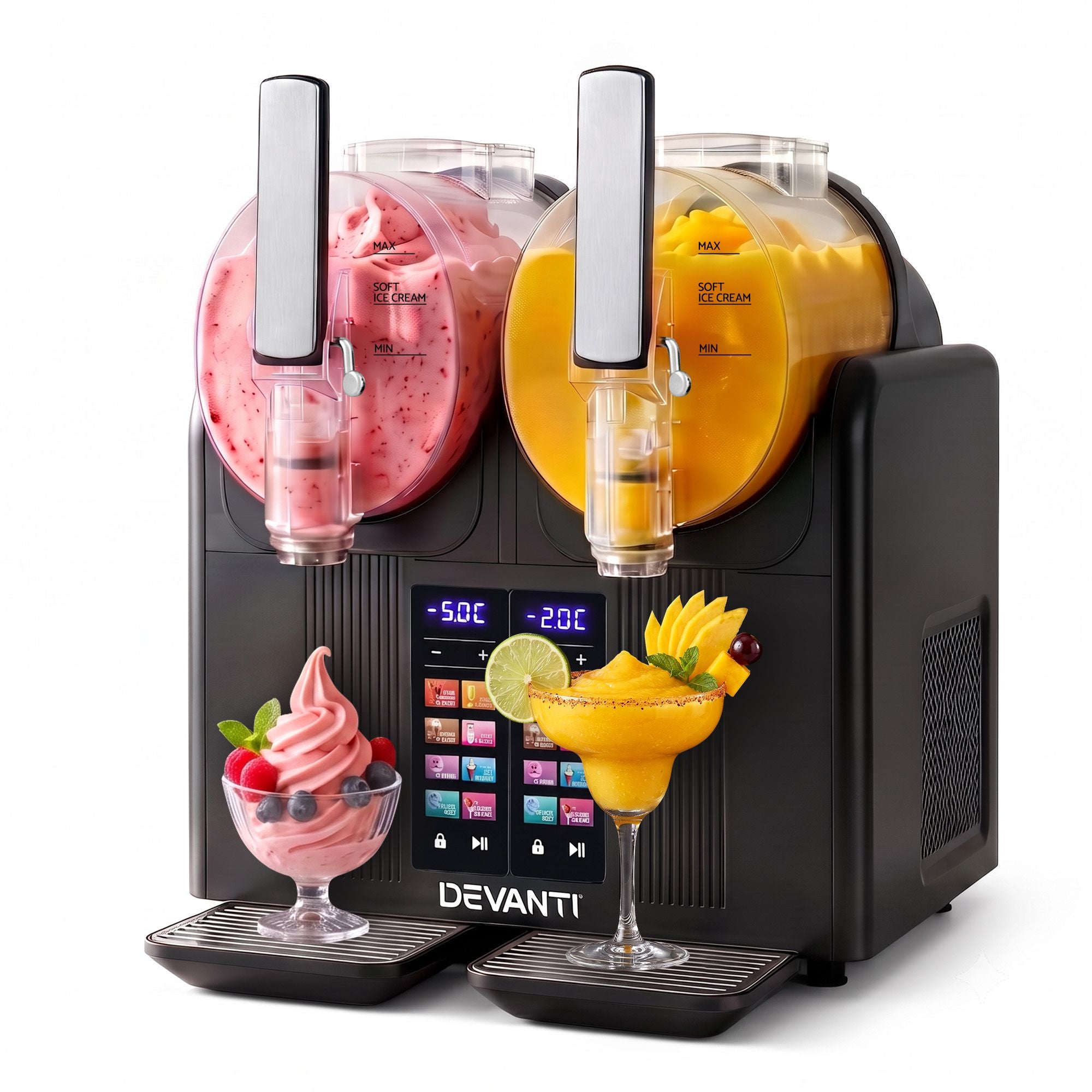 Slushie Machine 4L Dual Tanks Frozen Drink Ice Cream Maker