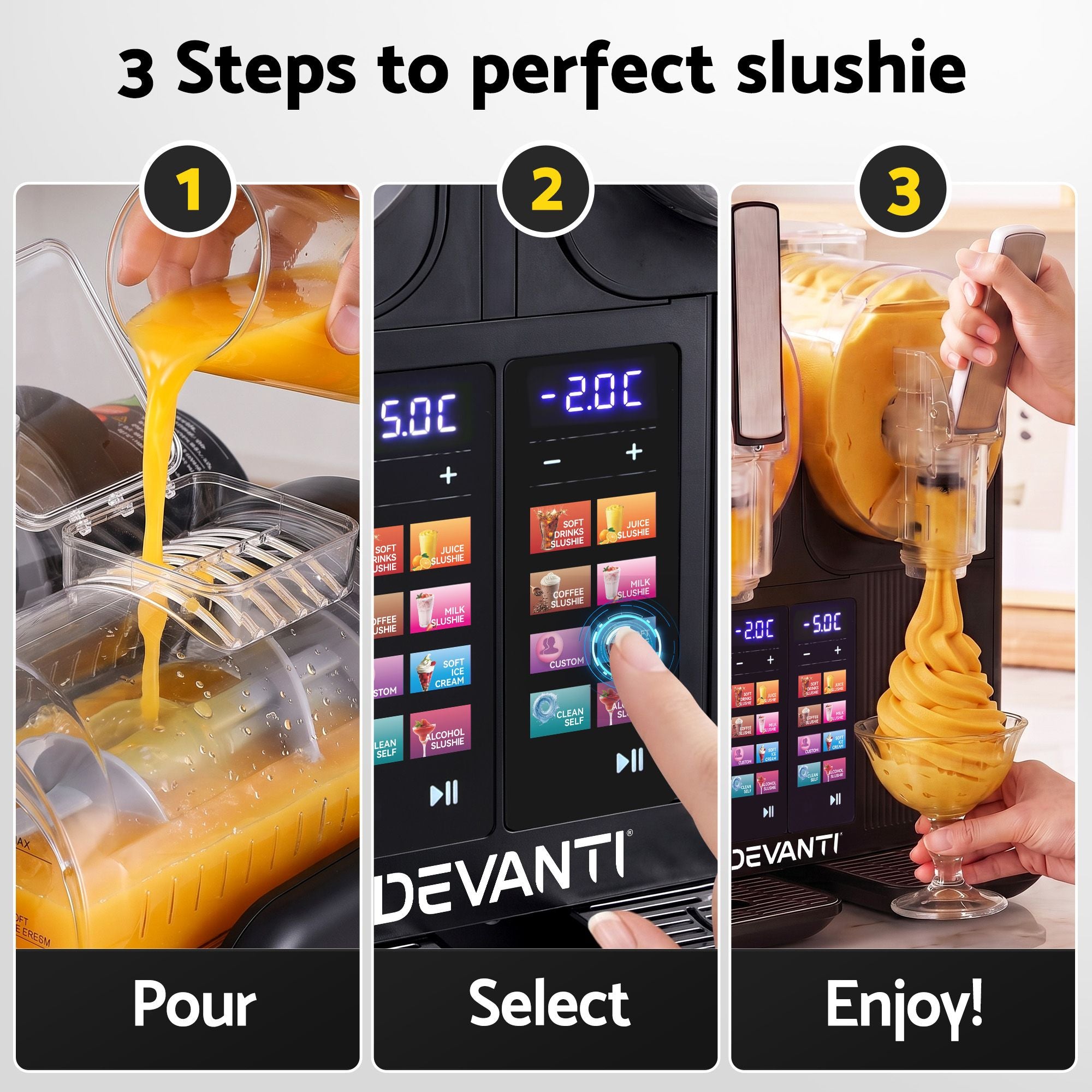 Slushie Machine 4L Dual Tanks Frozen Drink Ice Cream Maker