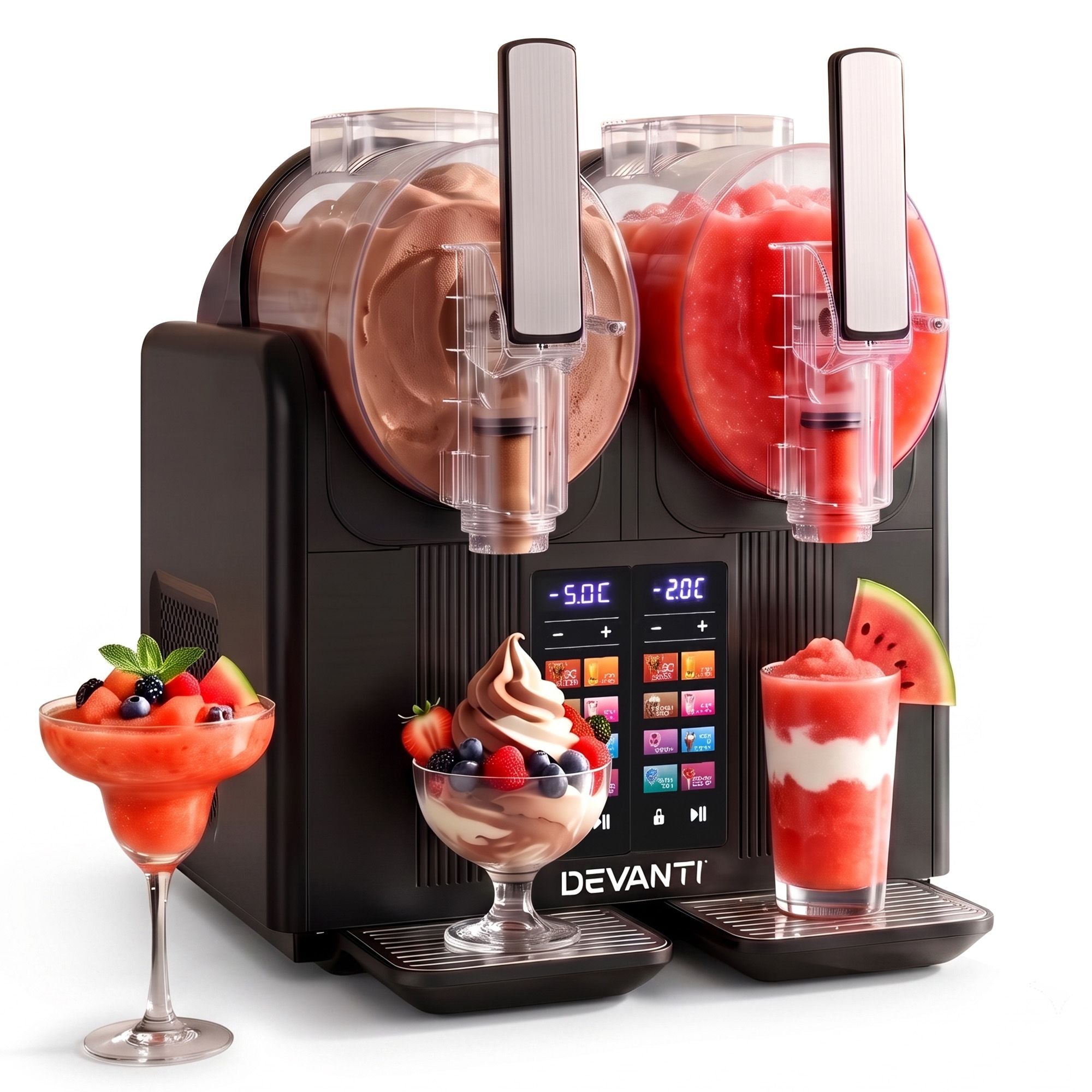 Slushie Machine 4L Dual Tanks Frozen Drink Ice Cream Maker