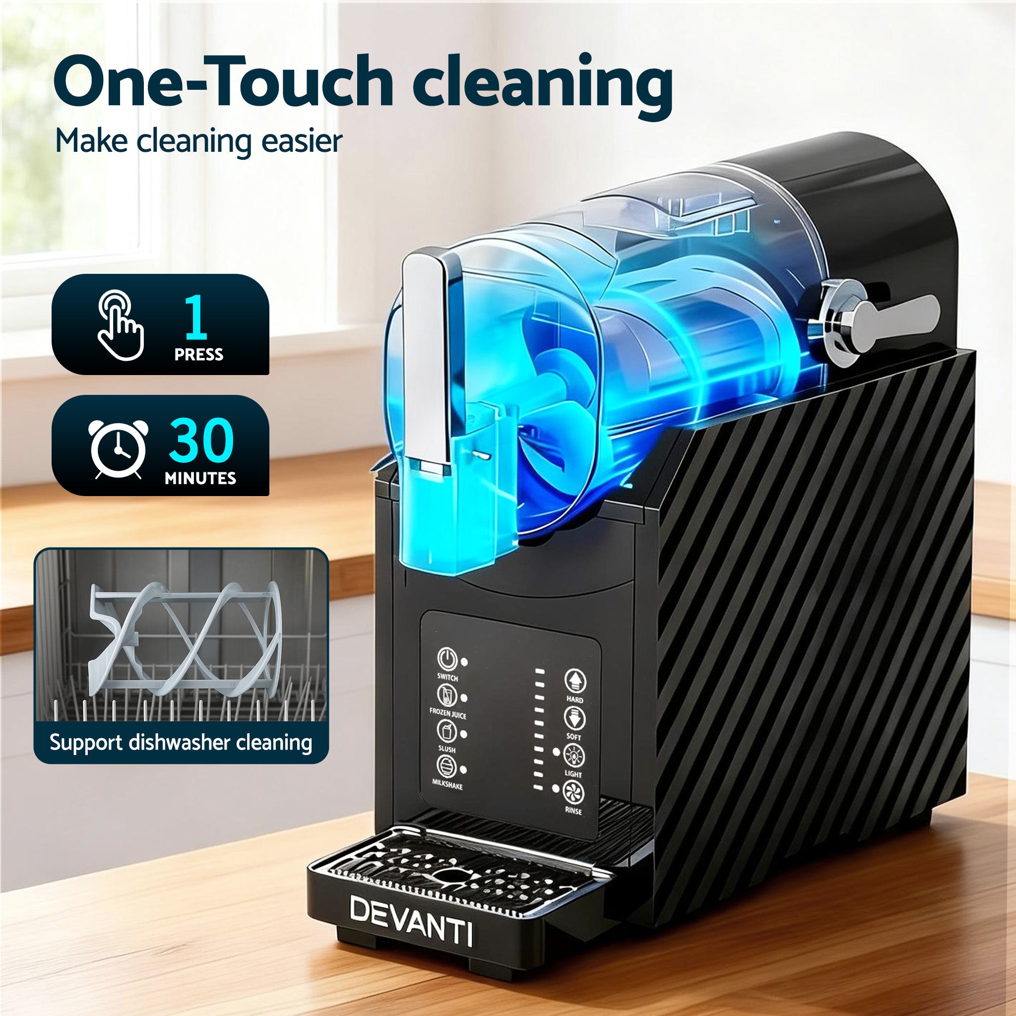 Multi-Function Slushie & Frozen Drink Machine - 1.8L Capacity - Black