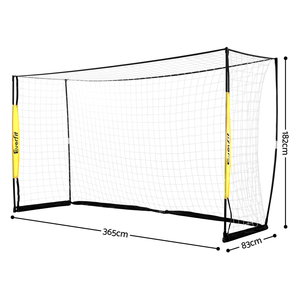 Portable Soccer Goal Net 12x6ft Fibreglass Frame with Polyester Netting