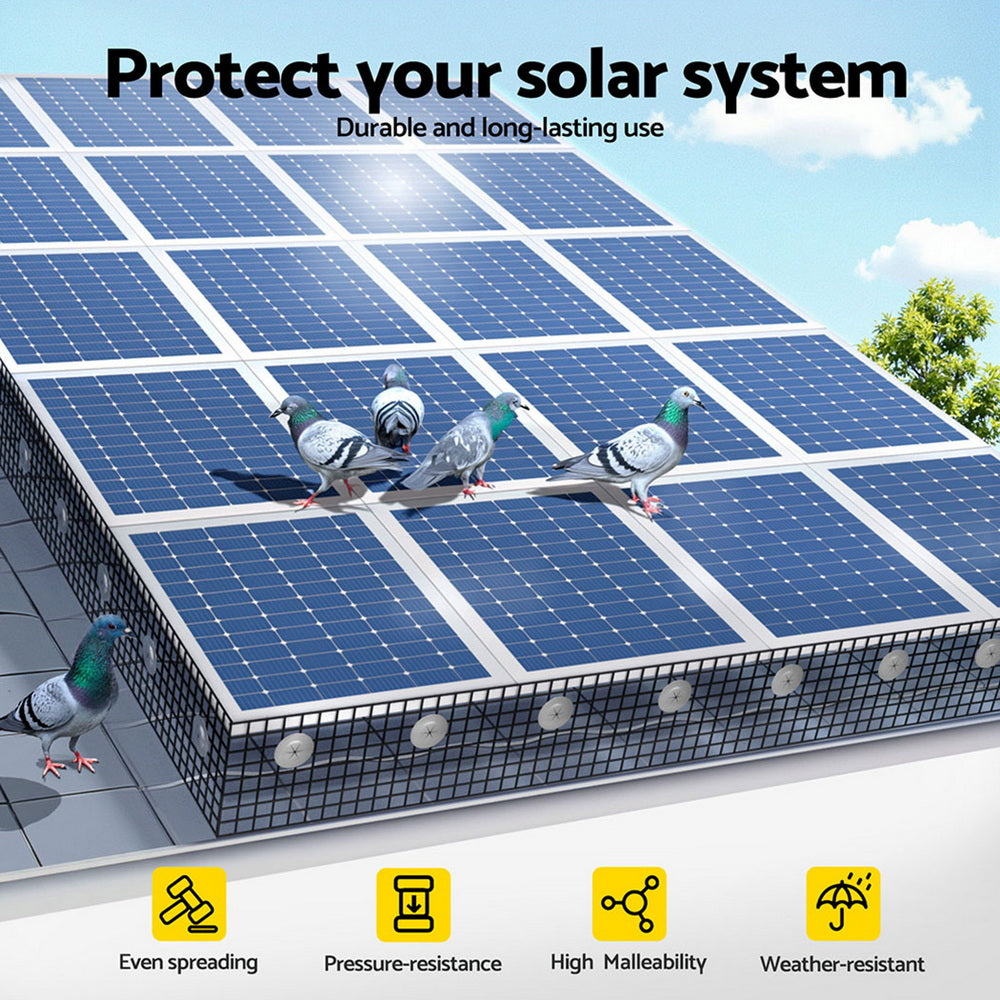 20cm x 30M Solar Panel Bird Guard Mesh Critter Guard Roll Kit with Rust-Proof PVC Coating