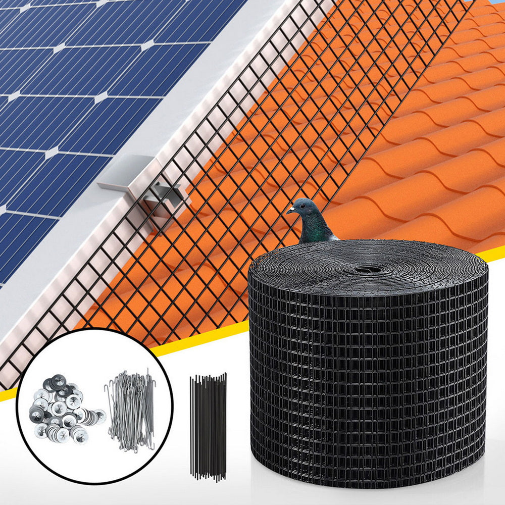 20cm x 30M Solar Panel Bird Guard Mesh Critter Guard Roll Kit with Rust-Proof PVC Coating