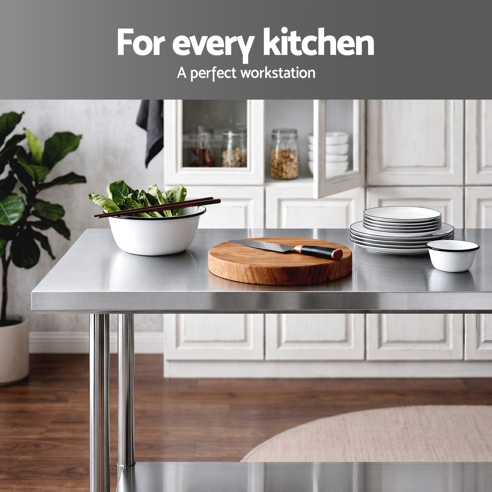 Stainless Steel Kitchen Bench 914x762mm 430 Range - Stainless Steel
