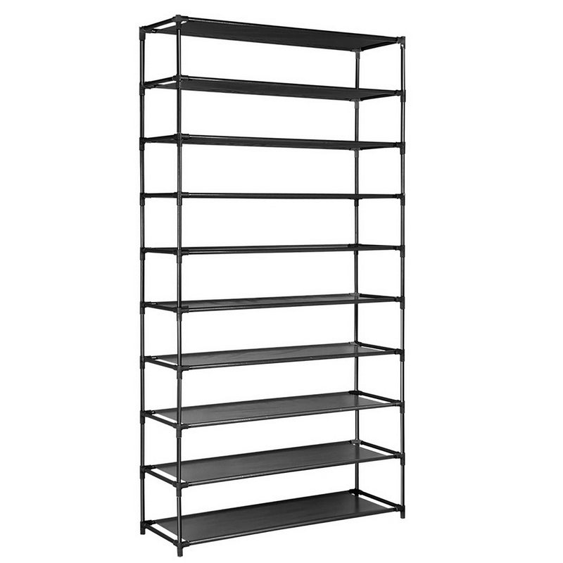 10 Tier Stackable Shoe Rack (Black)