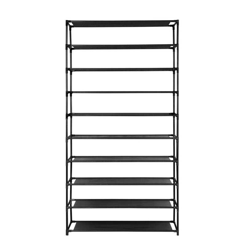 10 Tier Stackable Shoe Rack (Black)