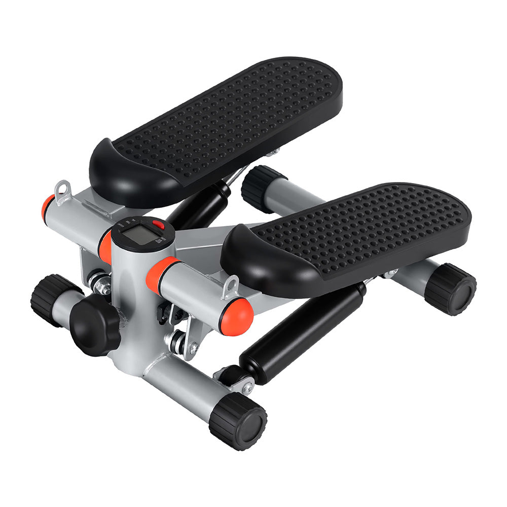 Mini Stepper with Resistance Ropes for Home Aerobic Exercise - Grey
