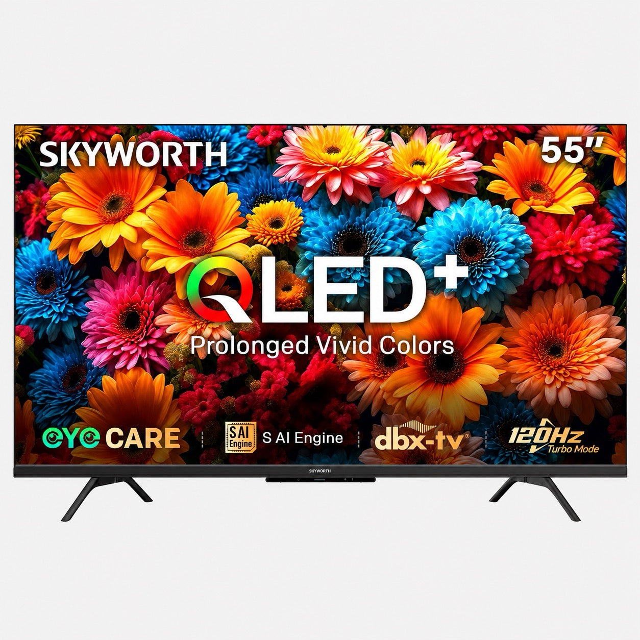 SKYWORTH Q6600H 55" Gen 5 QLED+ 4K Smart Google TV – 120Hz, Dolby Vision & Atmos, S AI Engine, dbx-tv, Voice Control & Screen Casting
