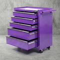 5 Drawer Tool Chest Trolley Cabinet Toolbox Heavy Duty Garage Storage Organiser Purple