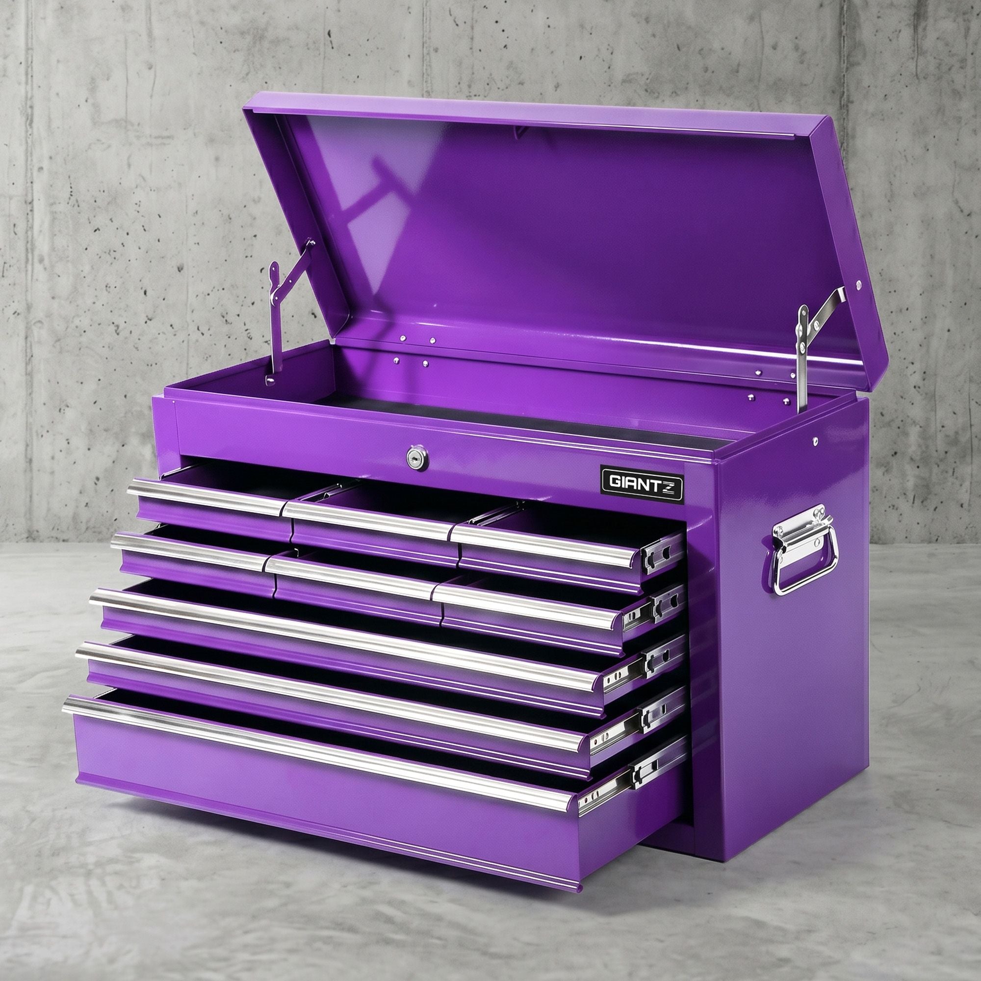 9-Drawer Tool Cabinet Chest Toolbox Heavy Duty Garage Storage Organiser Purple