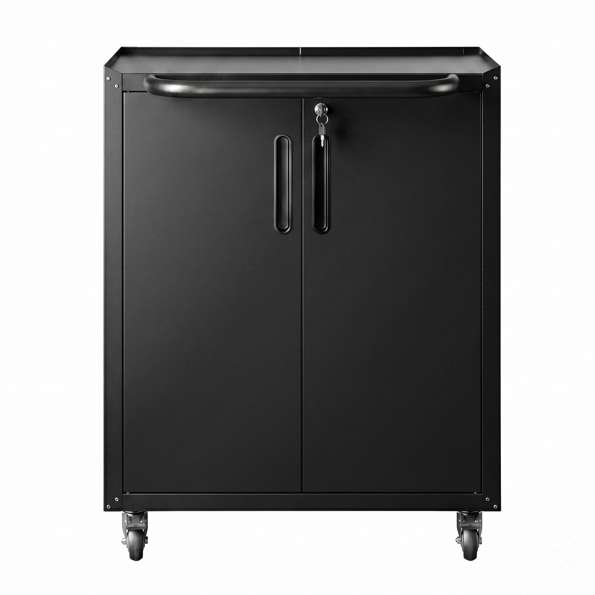 Rolling Tool Cabinet Heavy-Duty Storage Cabinet Adjustable Shelf Black