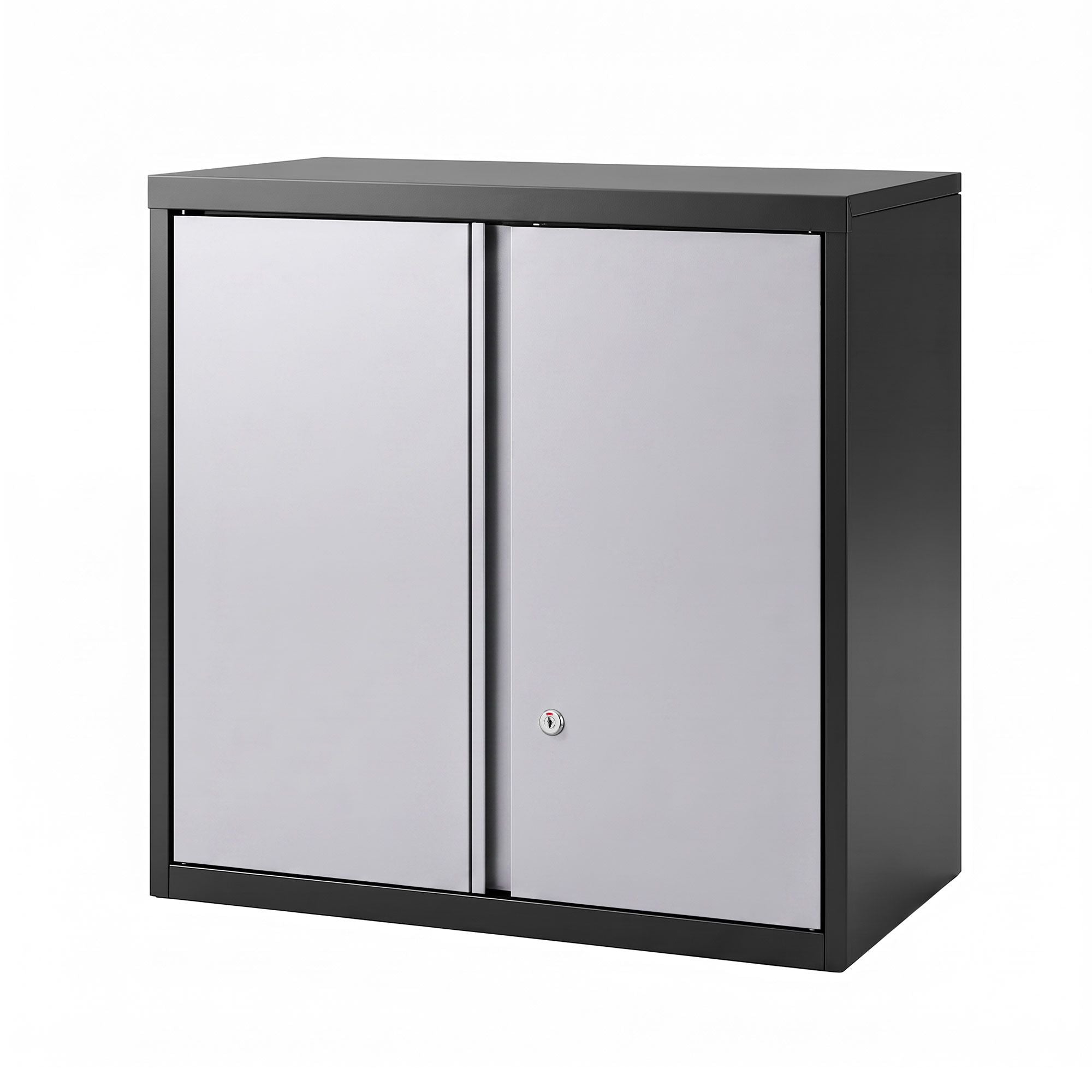 Steel Tool Cabinet Wall Mount Adjustable Shelf Garage Storage Lockable Black Grey
