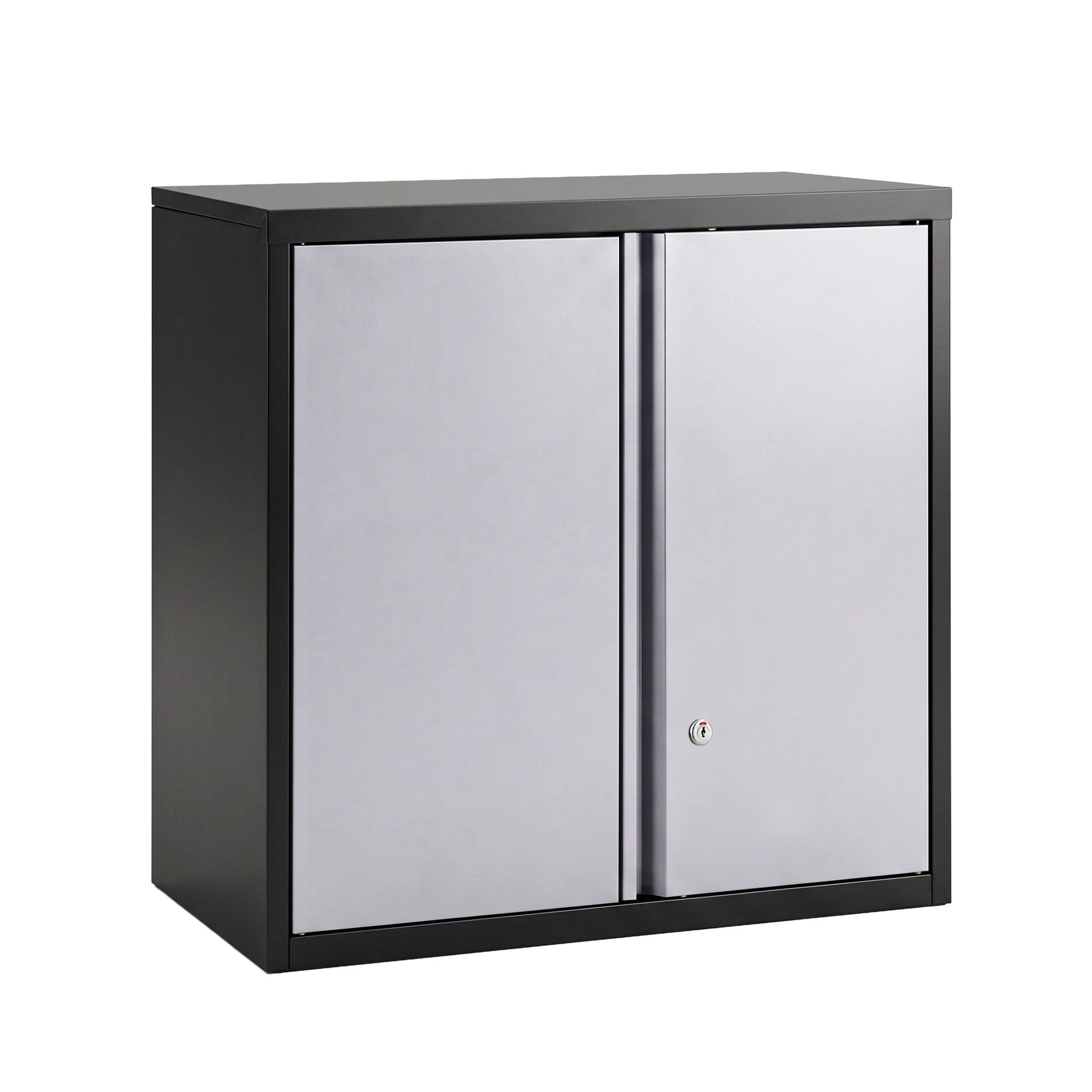 Steel Tool Cabinet Wall Mount Adjustable Shelf Garage Storage Lockable Black Grey
