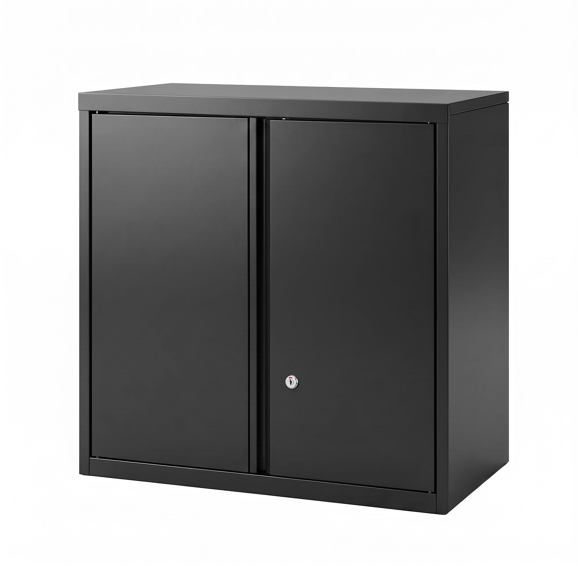 Steel Tool Cabinet Wall Mount Adjustable Shelf Garage Storage Lockable Black