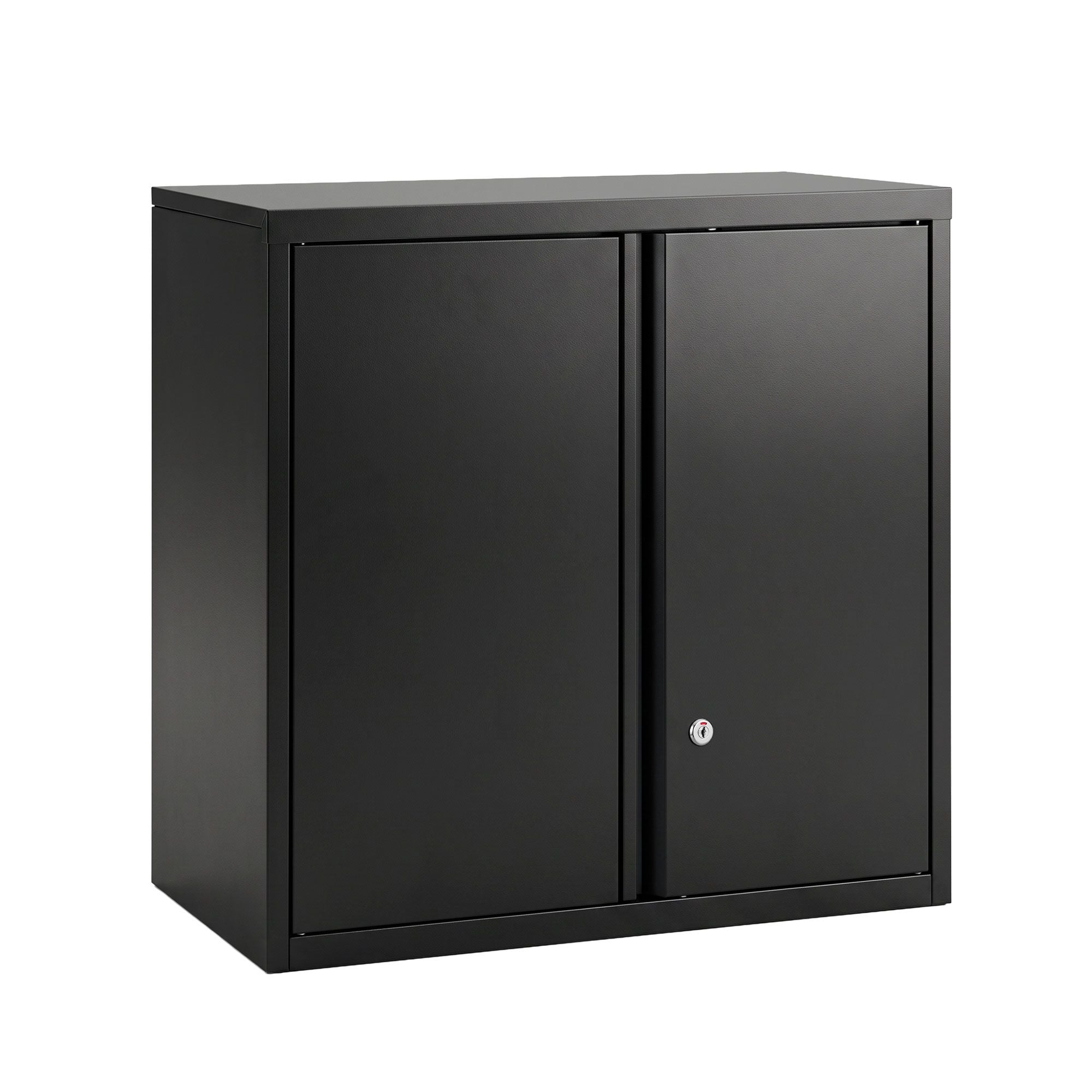 Steel Tool Cabinet Wall Mount Adjustable Shelf Garage Storage Lockable Black