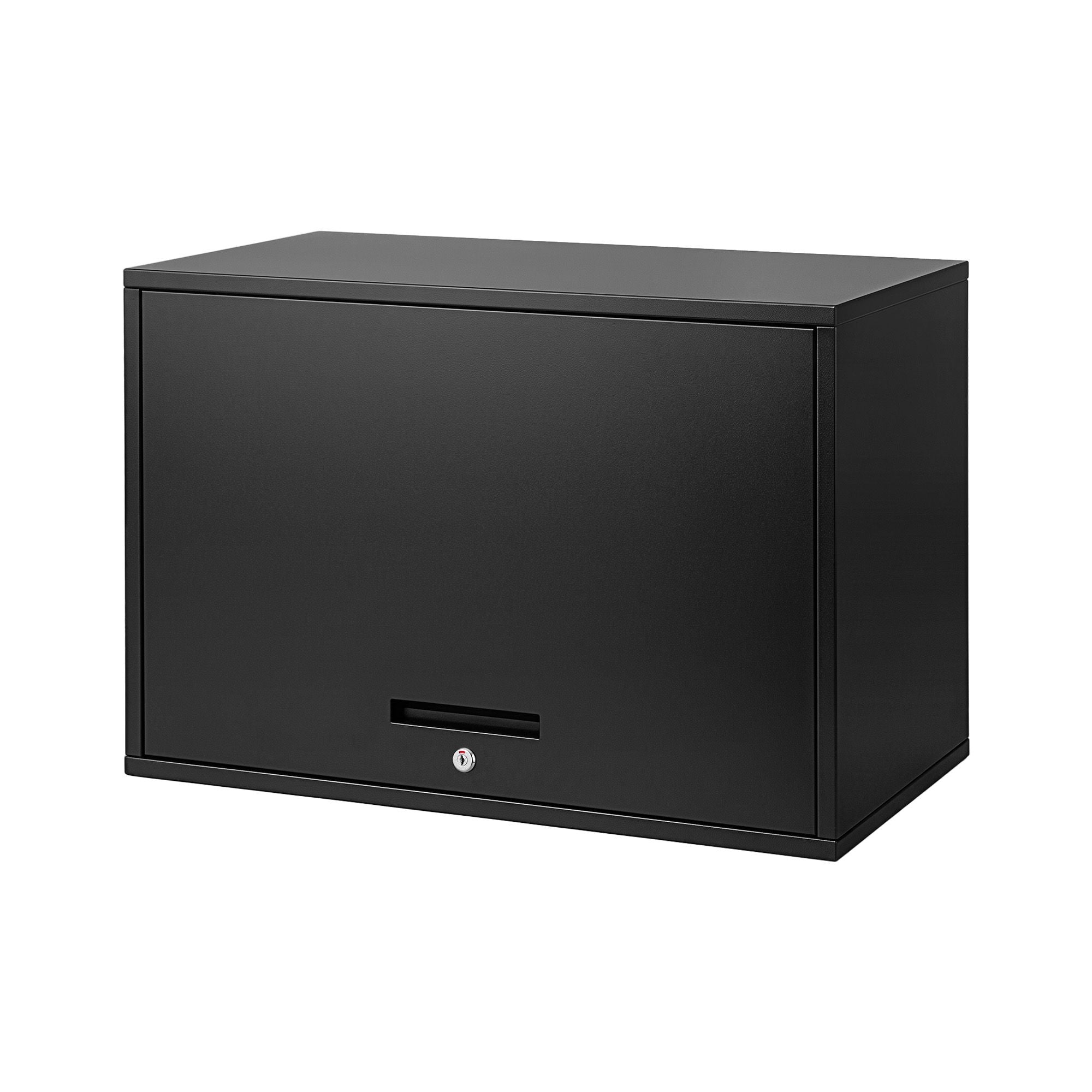 Wall Mount Steel Tool Cabinet Garage Storage Box Lockable Overhead Shelf Black
