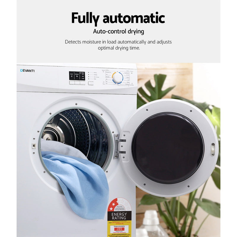 Devanti 7kg Vented Tumble Dryer - White