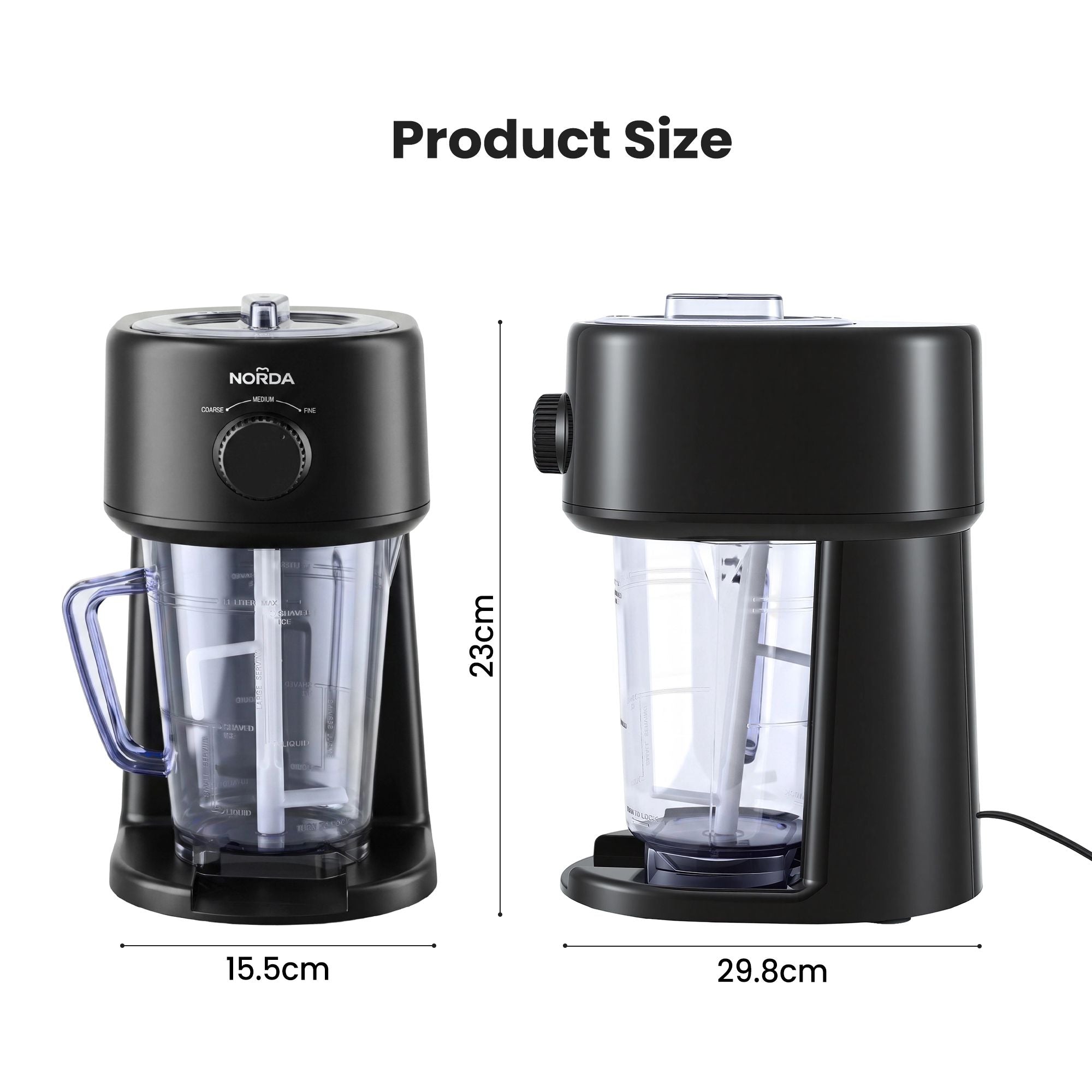 1.1L Slushie Machine Shaved Ice Maker 3 Texture Levels Black