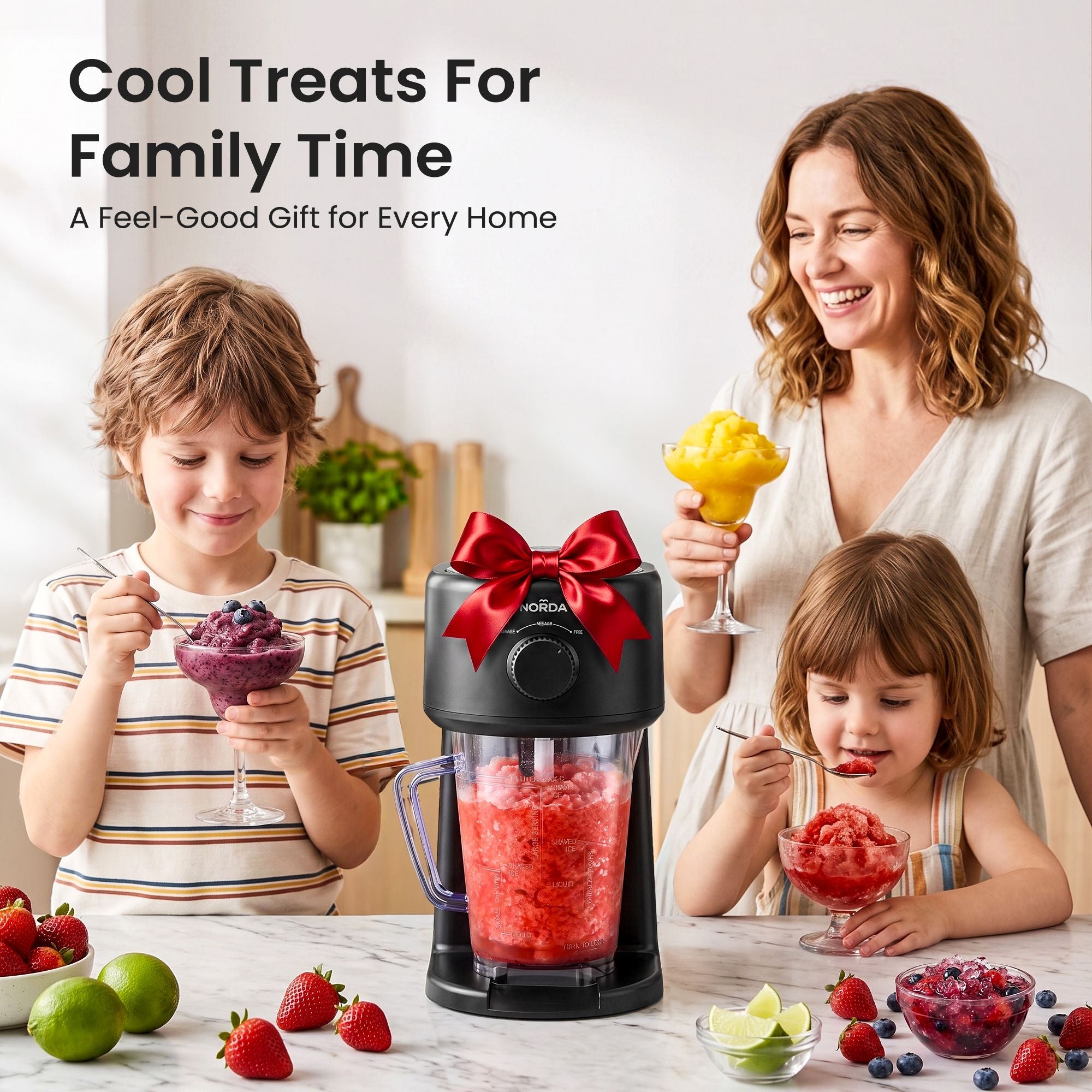1.1L Slushie Machine Shaved Ice Maker 3 Texture Levels Black