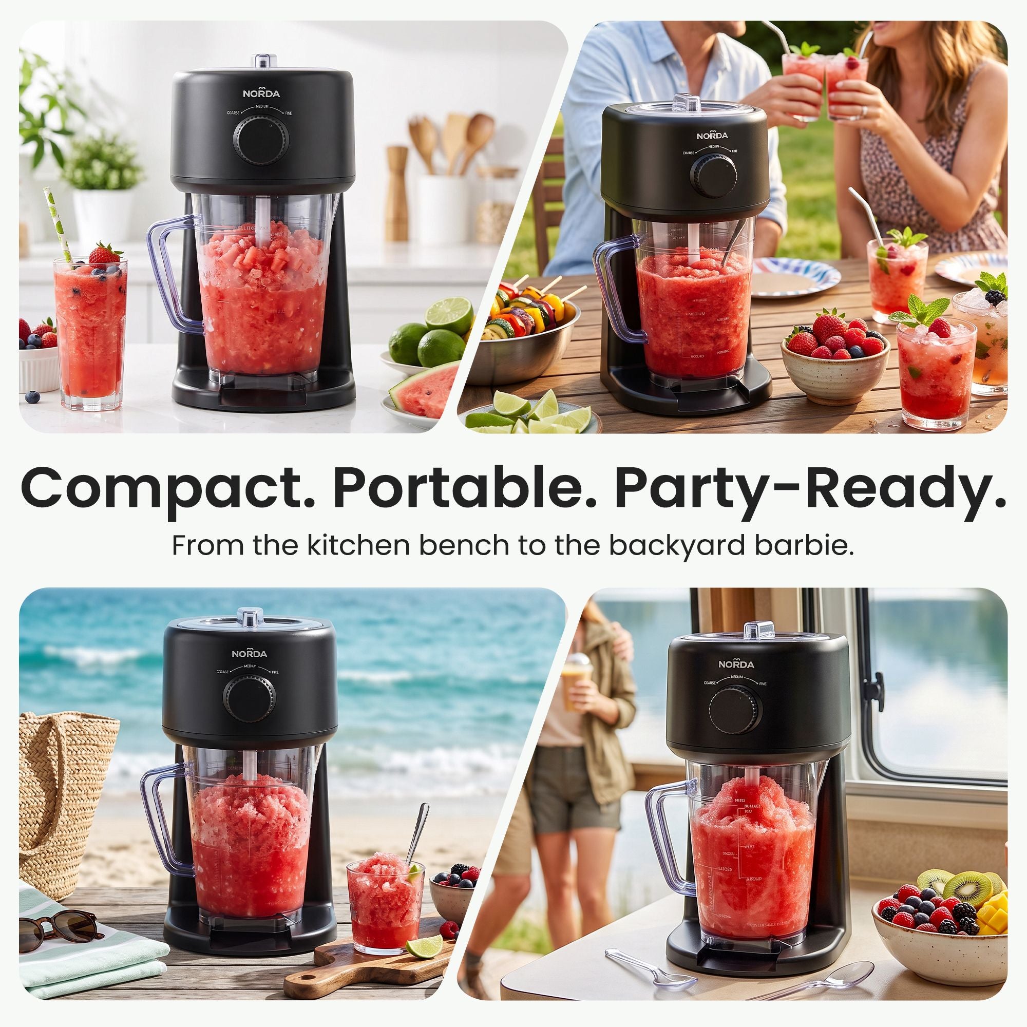 1.1L Slushie Machine Shaved Ice Maker 3 Texture Levels Black