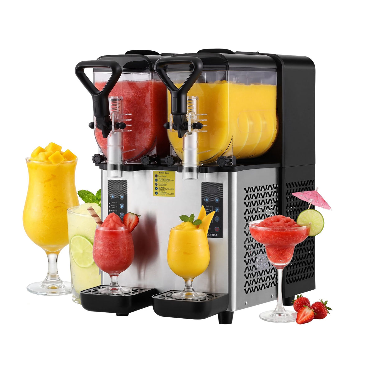 Dual Tank Slushie Machine 2x4L with 5 Drink Modes and Digital Controls