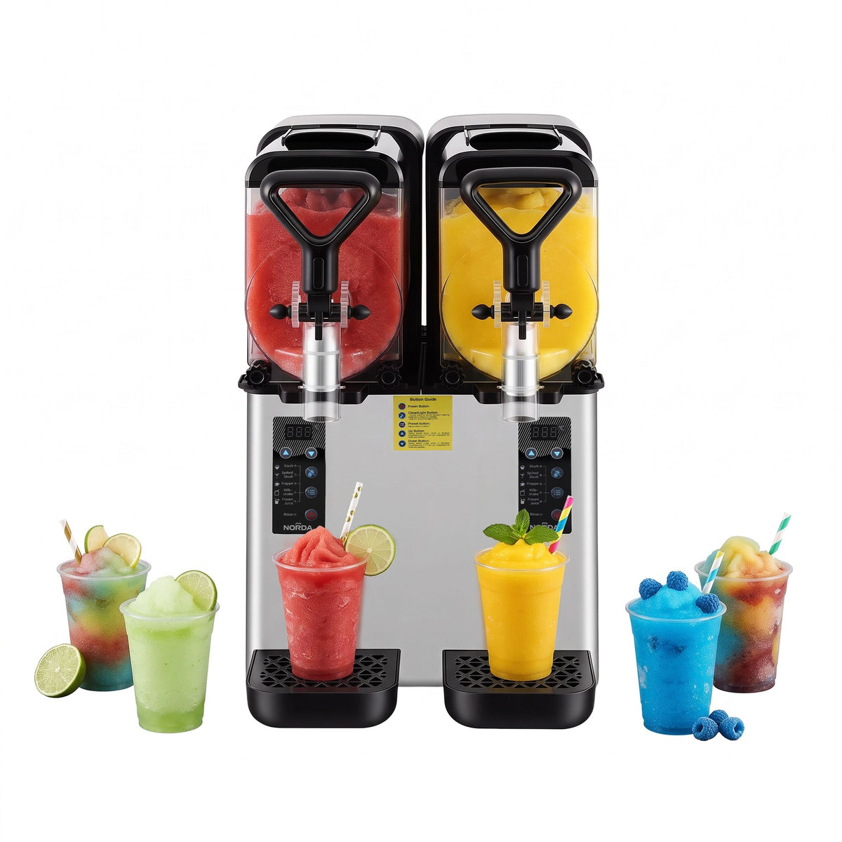 Dual Tank Slushie Machine 2x4L with 5 Drink Modes and Digital Controls